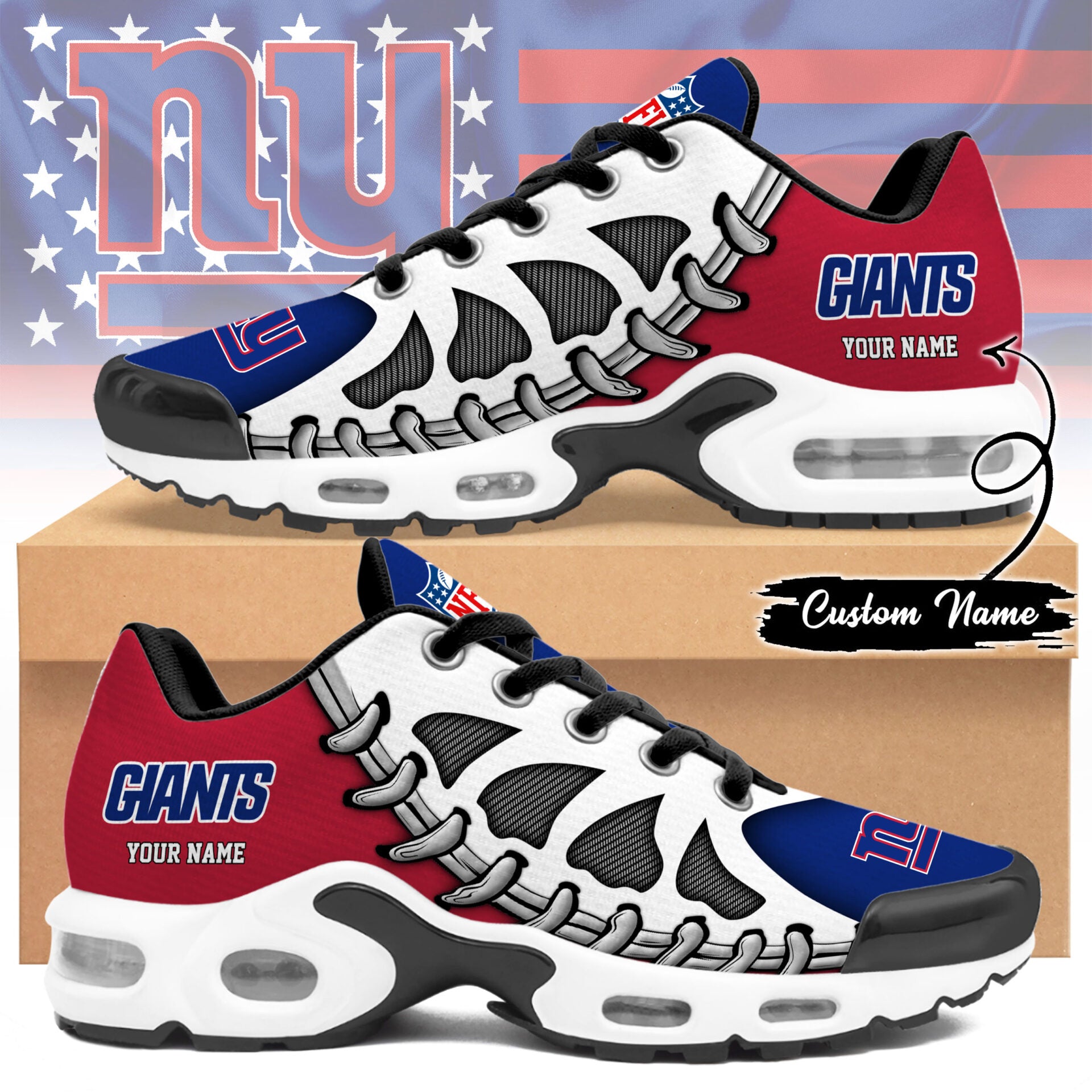 Ideafootwear New York Giants TN Shoes Sneakers For Men And Women