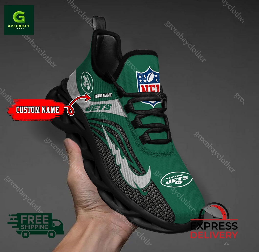 Ideafootwear New York Jets Max Soul Shoes Sneakers For Men And Women