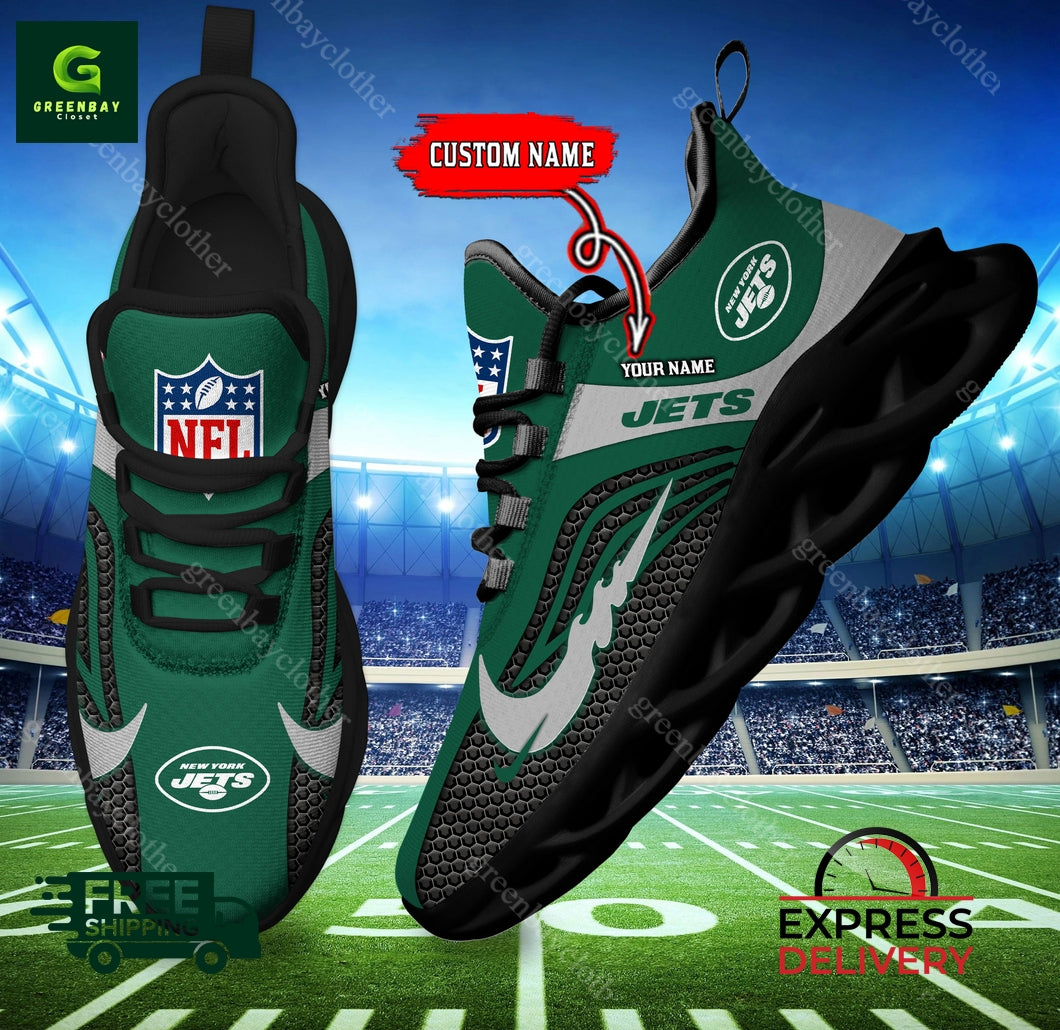 Ideafootwear New York Jets Max Soul Shoes Sneakers For Men And Women