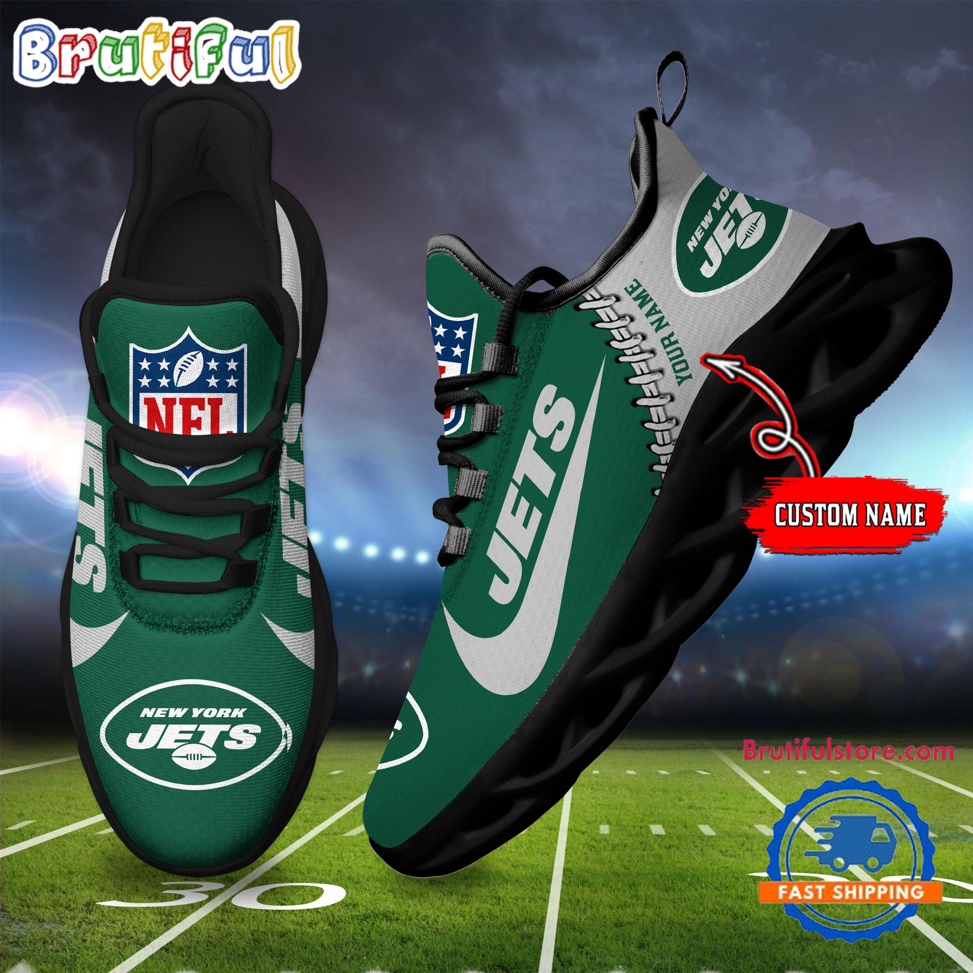 Ideafootwear New York Jets Max Soul Shoes Sneakers For Men And Women