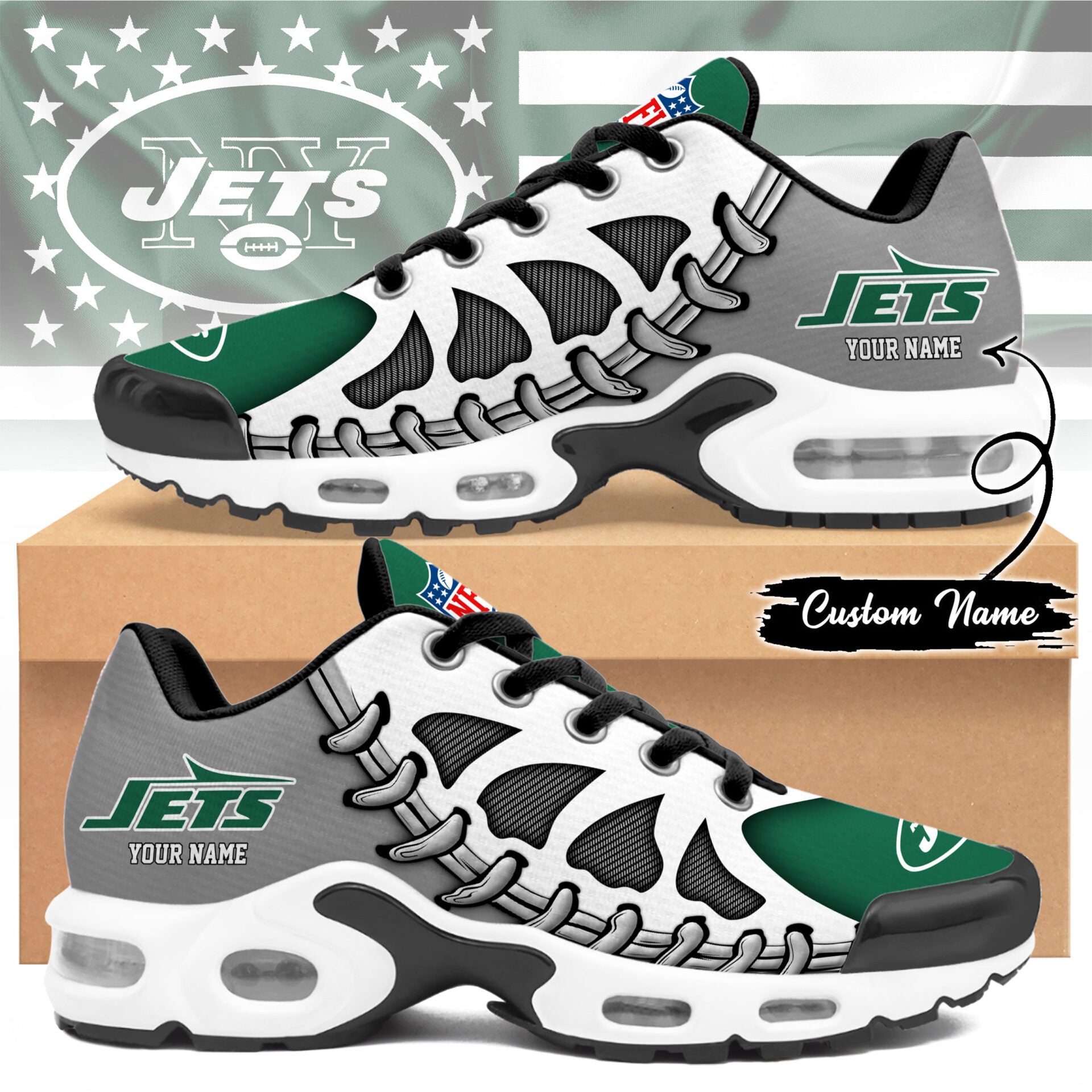 Ideafootwear New York Jets TN Shoes Sneakers For Men And Women