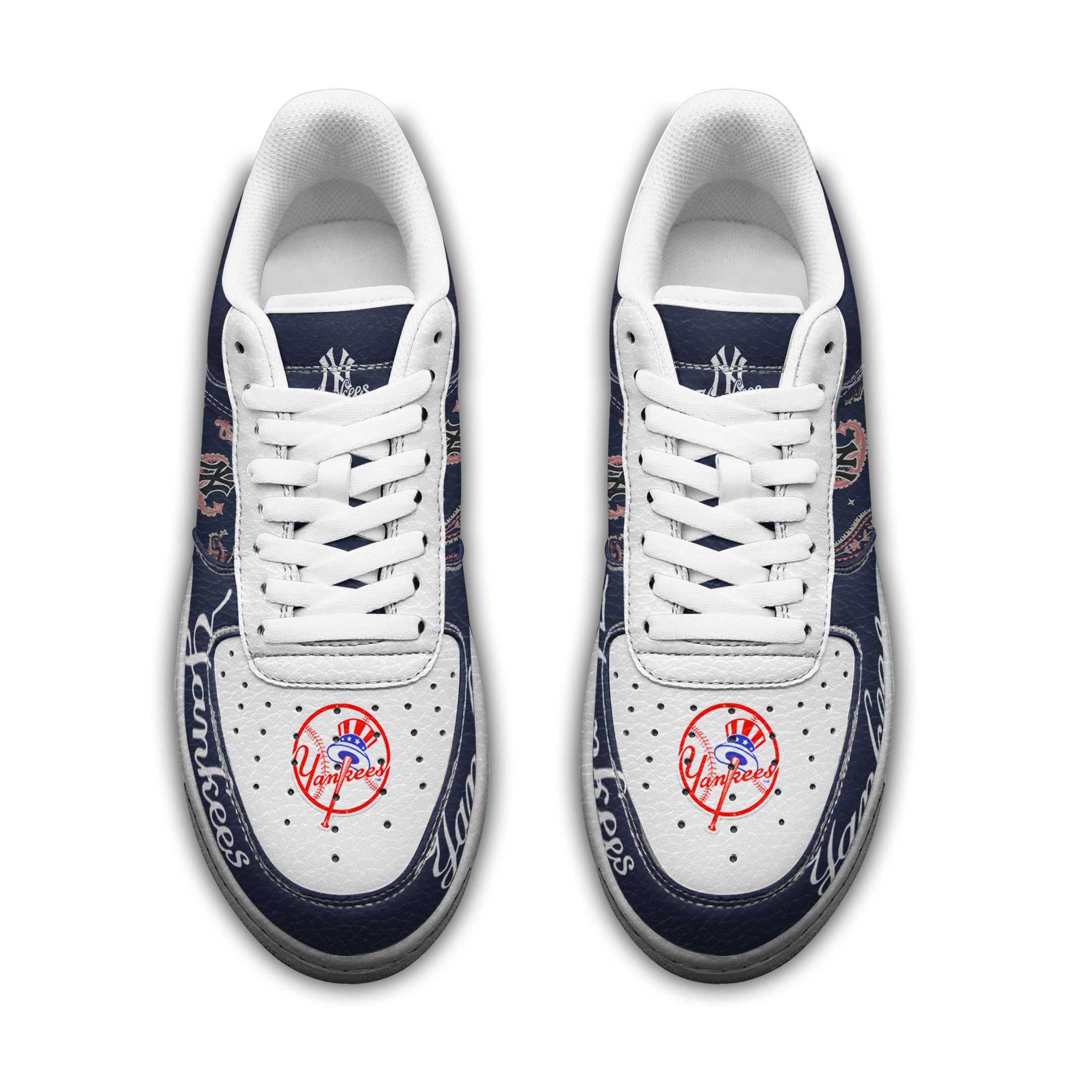 Ideafootwear New York Yankees Air Low-Top Sneakers Shoes For Men And Women 2