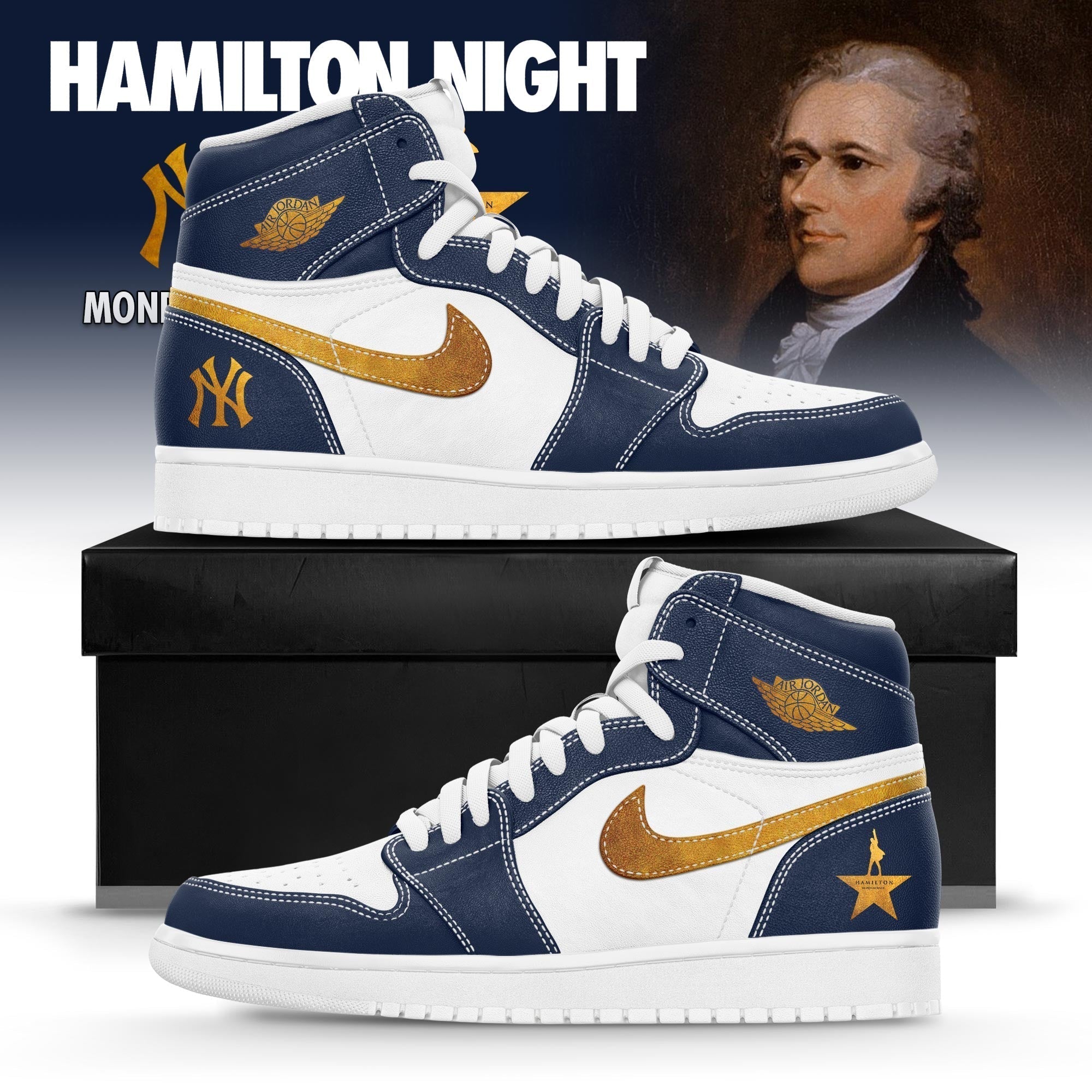 Ideafootwear New York Yankees AJ1 High Sneakers Shoes For Men And Women