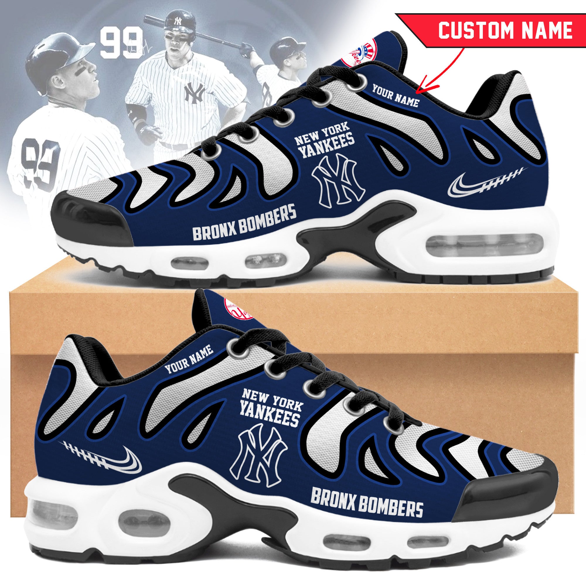 Ideafootwear New York Yankees TN Shoes Sneakers For Men And Women