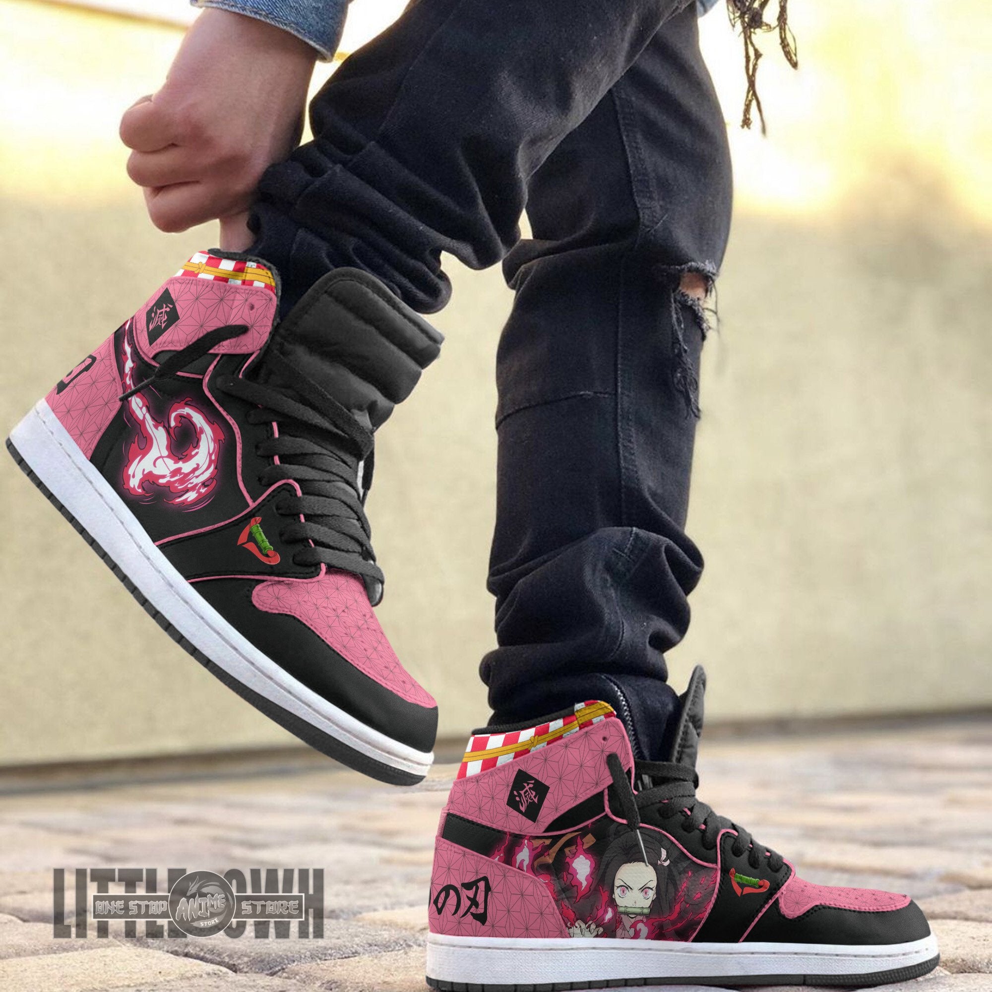 Ideafootwear Nezuko AJ1 High Sneakers Shoes For Men And Women