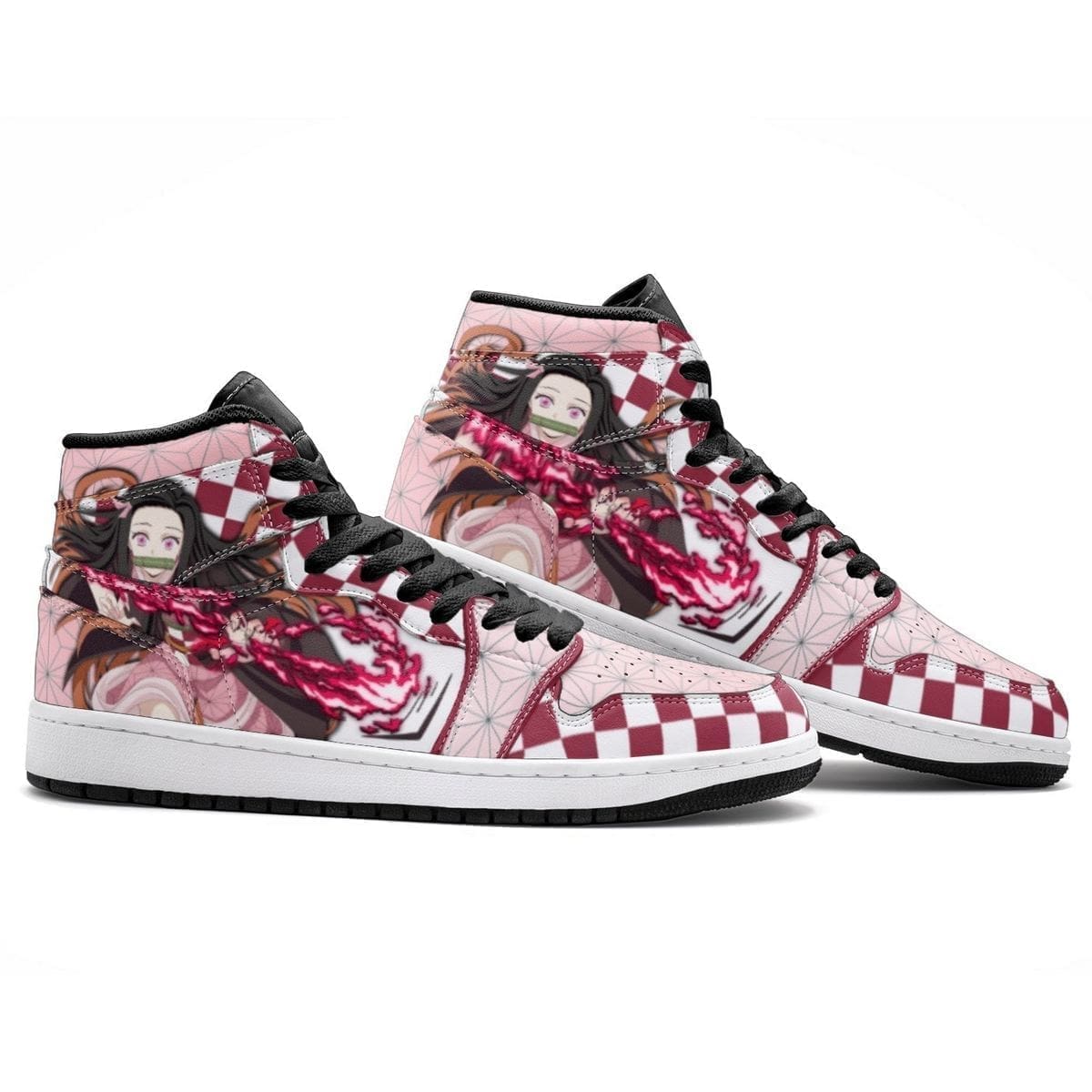 Ideafootwear Nezuko Demon Slayer AJ1 High Sneakers Shoes For Men And Women
