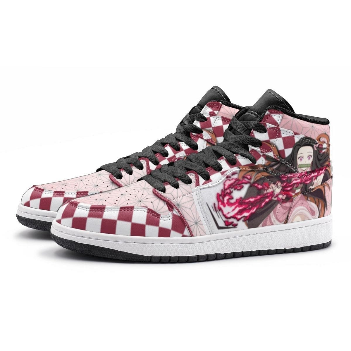 Ideafootwear Nezuko Demon Slayer AJ1 High Sneakers Shoes For Men And Women