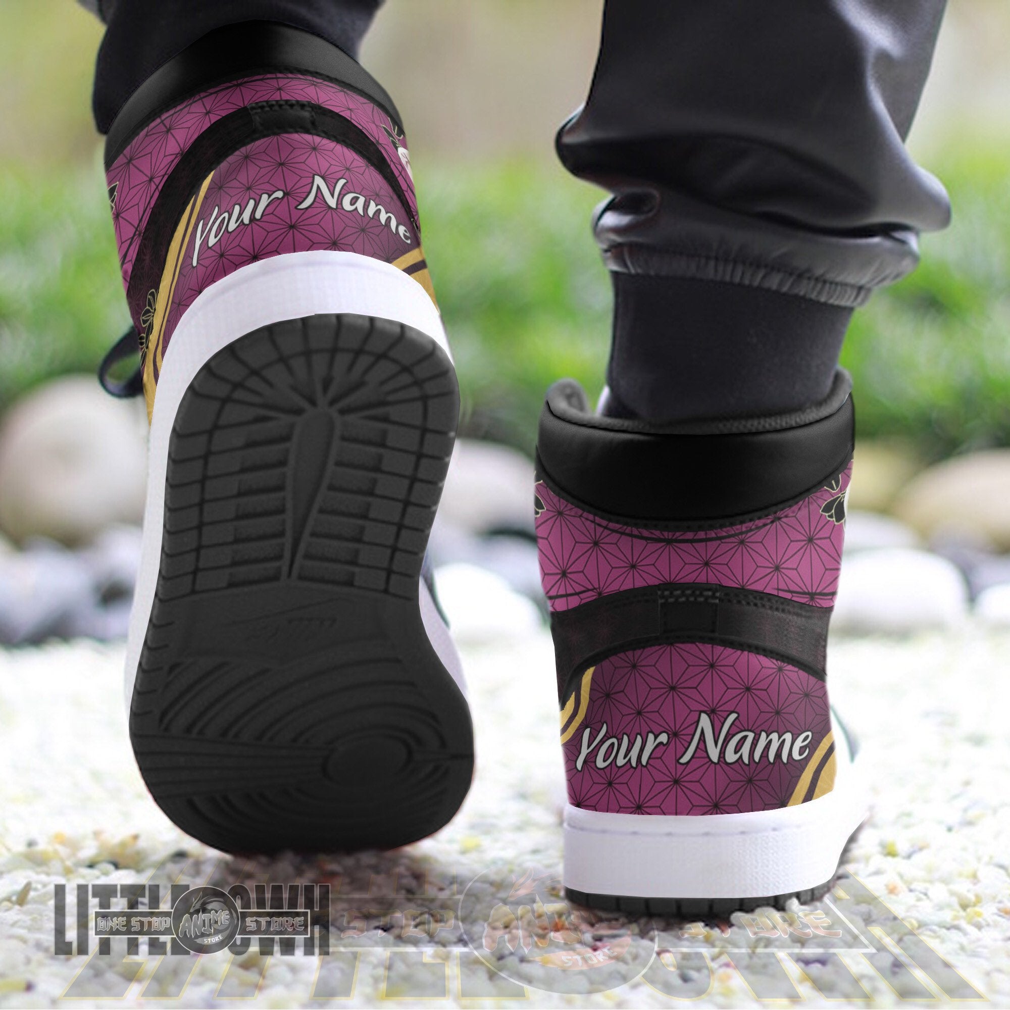 Ideafootwear Nezuko Kamado AJ1 High Sneakers Shoes For Men And Women