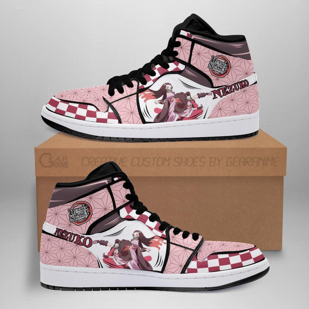 Ideafootwear Nezuko Kamado AJ1 High Sneakers Shoes For Men And Women