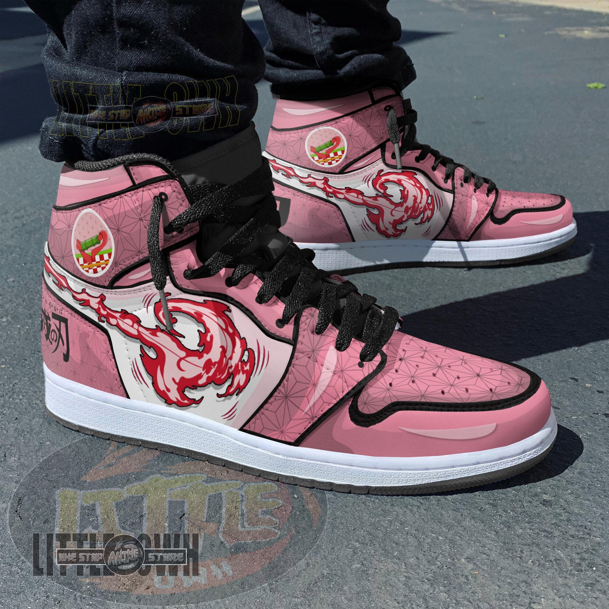 Ideafootwear Nezuko Kamado AJ1 High Sneakers Shoes For Men And Women