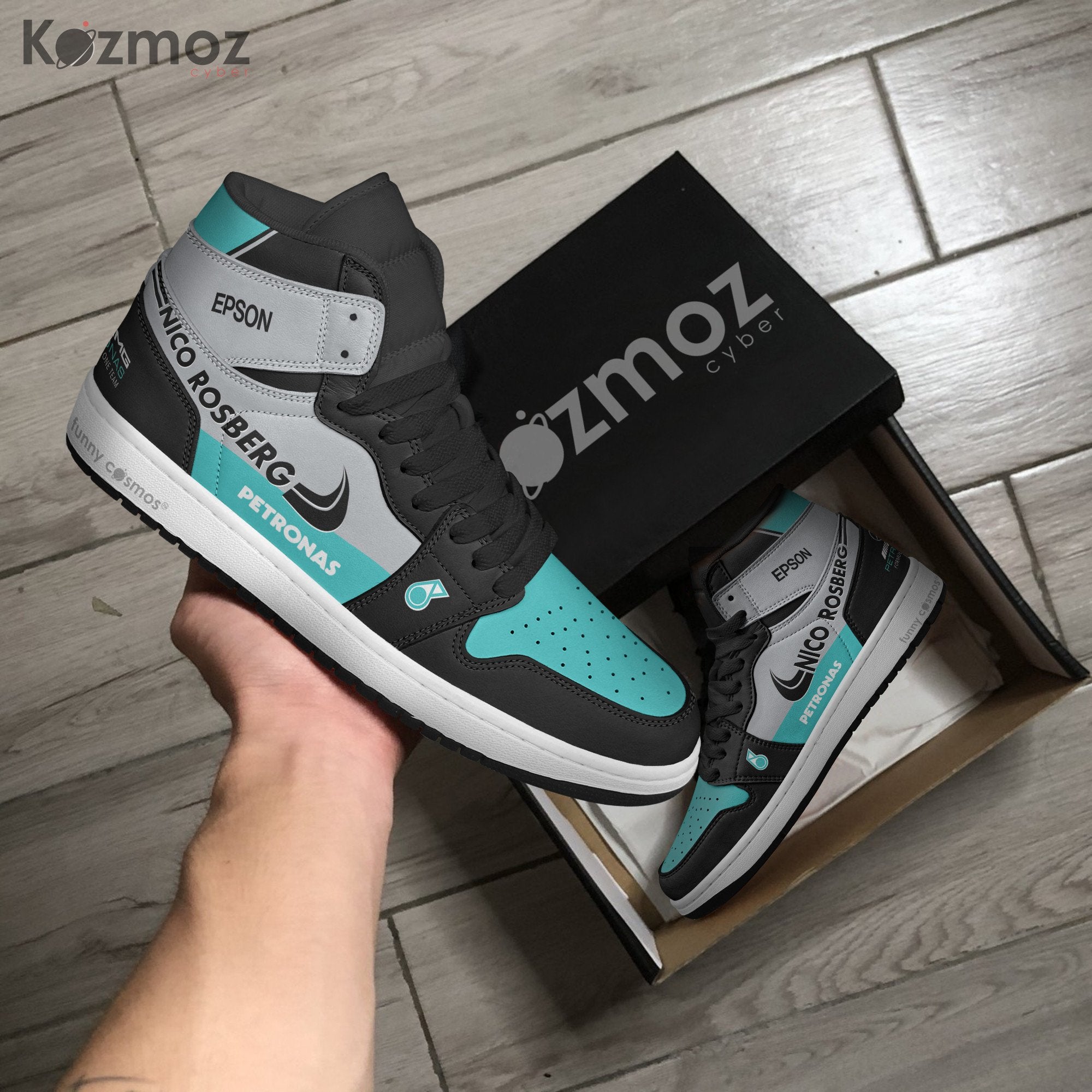 Ideafootwear Nico Rosberg AJ1 High Sneakers Shoes For Men And Women