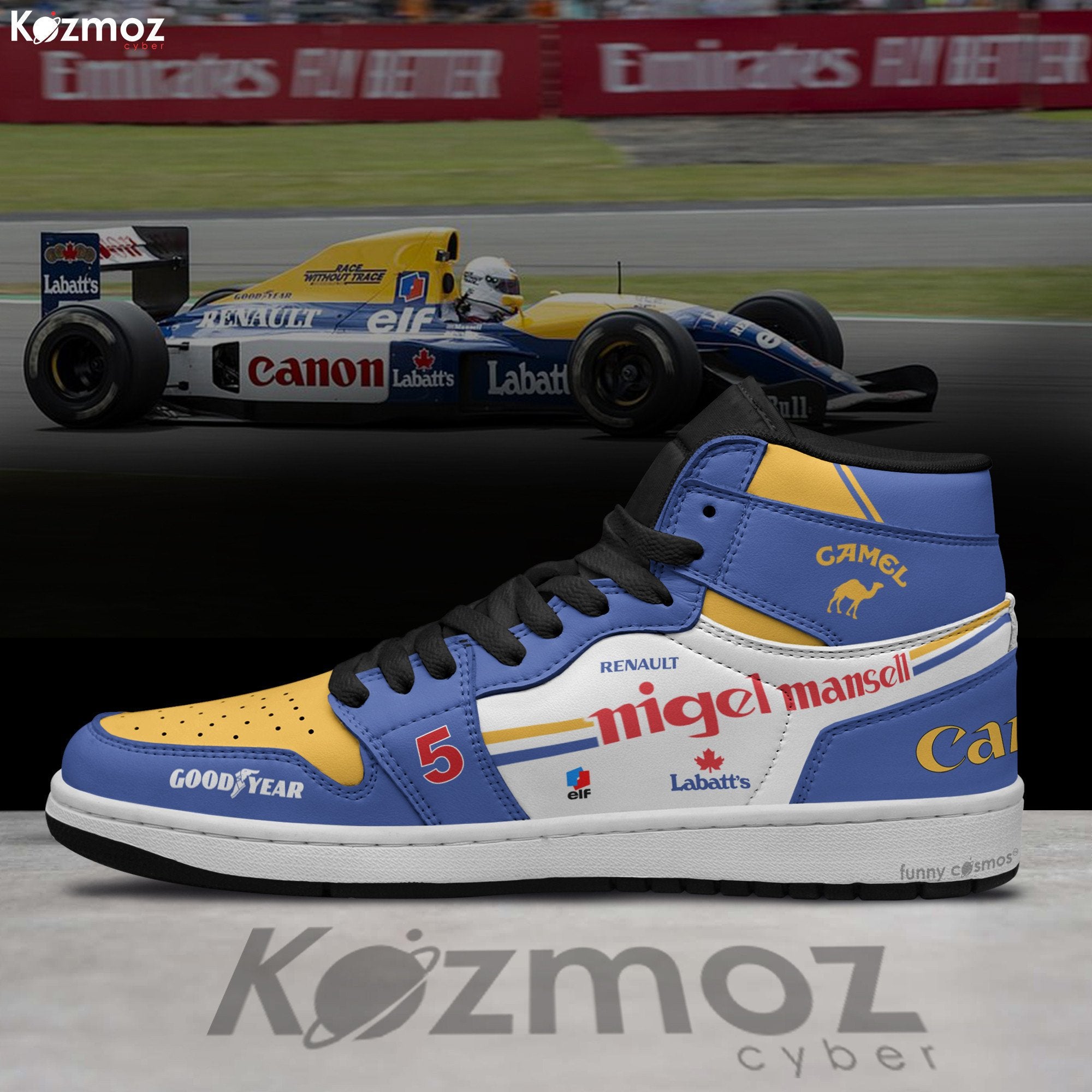 Ideafootwear Nigel Mansell AJ1 High Sneakers Shoes For Men And Women