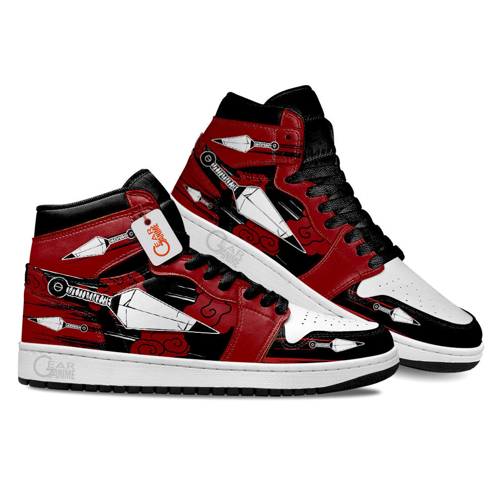 Ideafootwear Ninja Kunai Red Clouds AJ1 High Sneakers Shoes For Men And Women