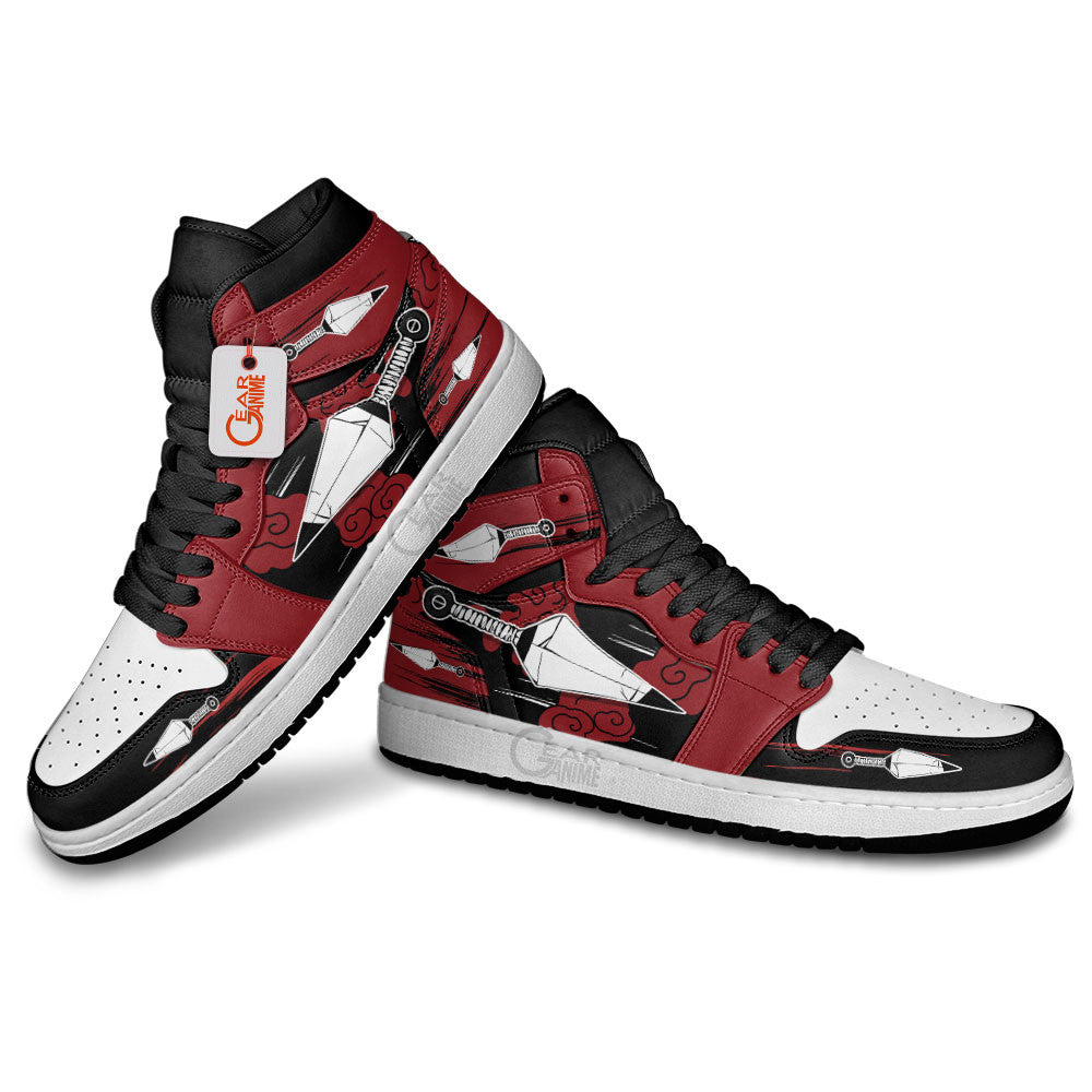 Ideafootwear Ninja Kunai Red Clouds AJ1 High Sneakers Shoes For Men And Women