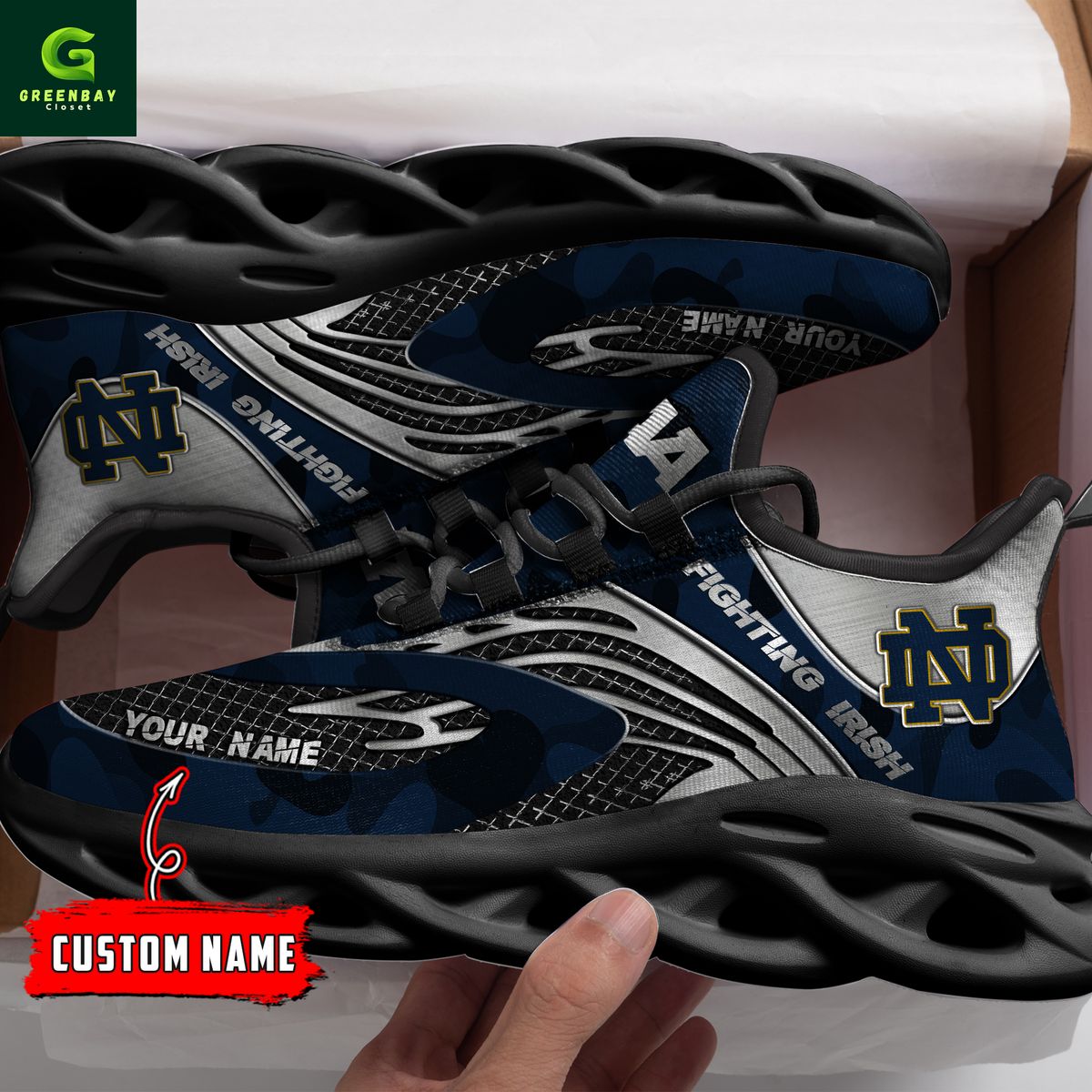 Ideafootwear Notre Dame Fighting Irish Max Soul Shoes Sneakers For Men And Women