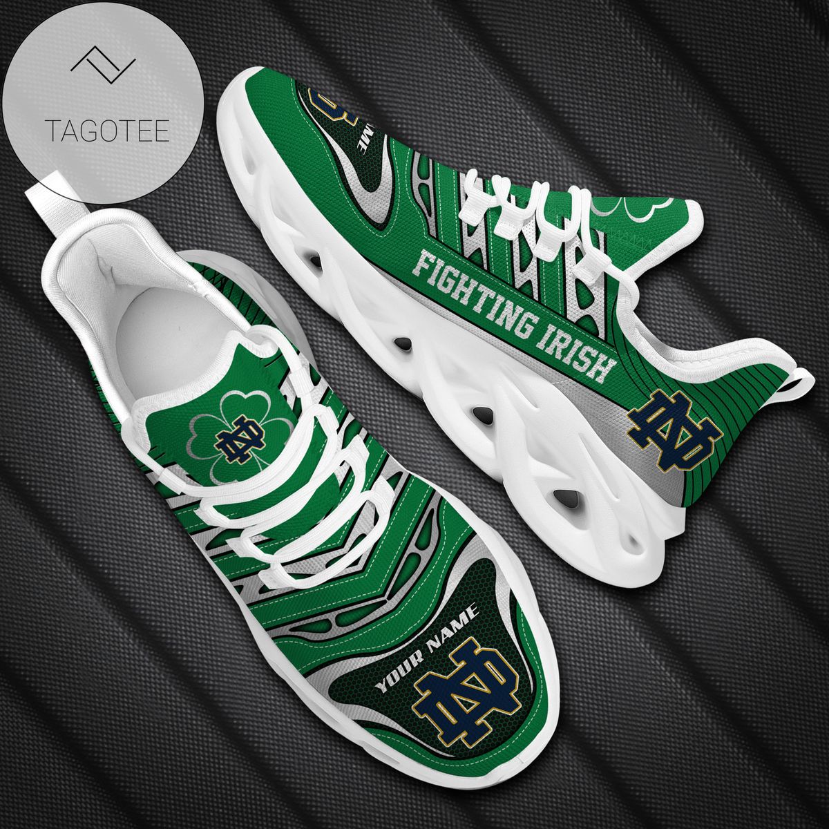 Ideafootwear Notre Dame Fighting Irish Max Soul Shoes Sneakers For Men And Women
