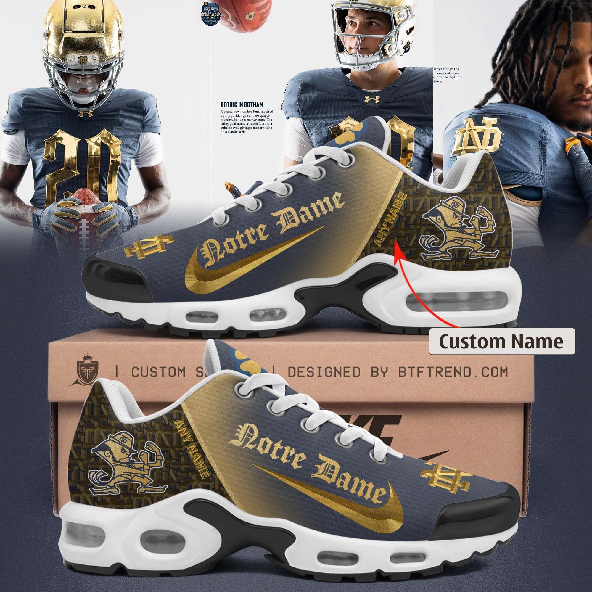 Ideafootwear Notre Dame Fighting Irish TN Shoes Sneakers For Men And Women