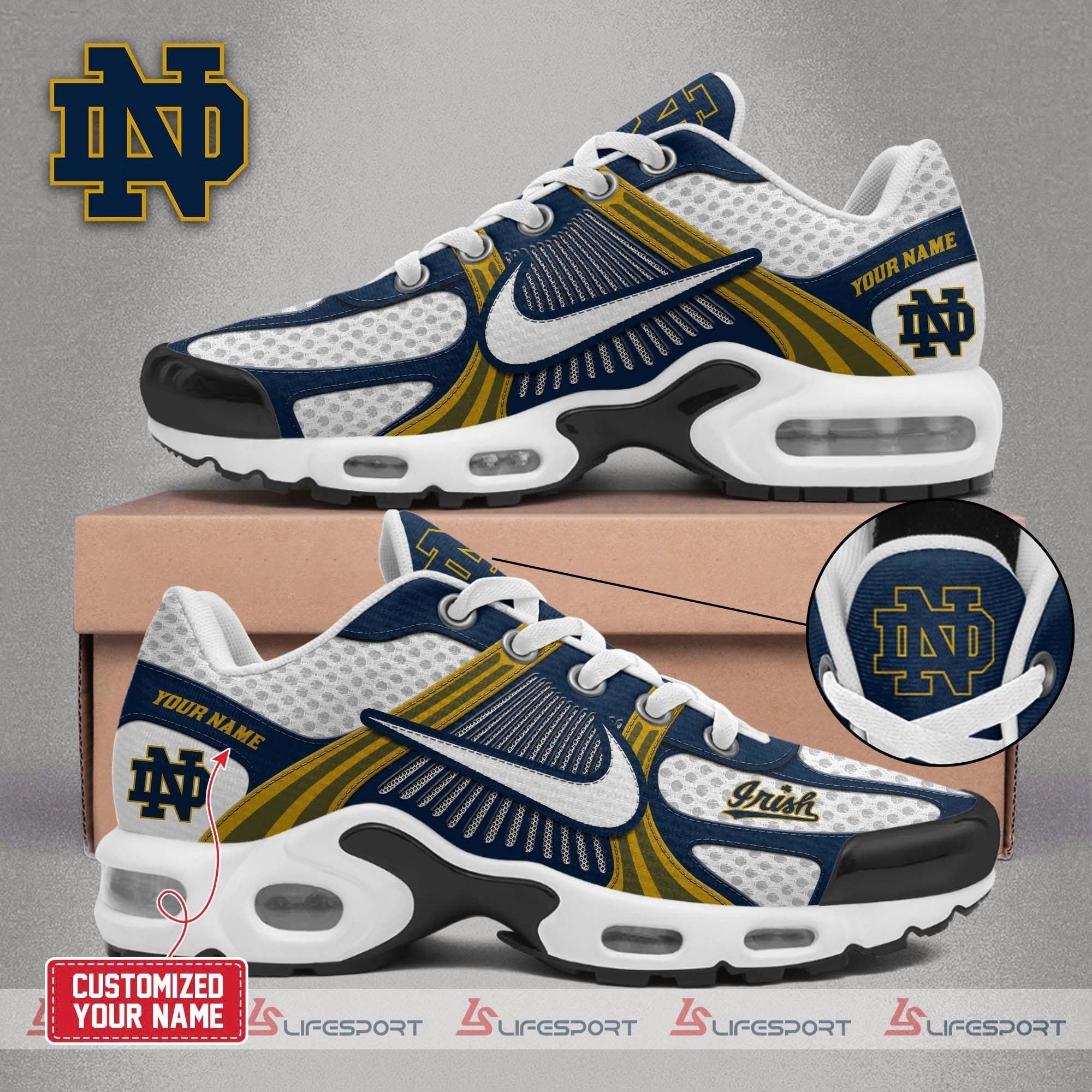 Ideafootwear Notre Dame Fighting Irish TN Shoes Sneakers For Men And Women