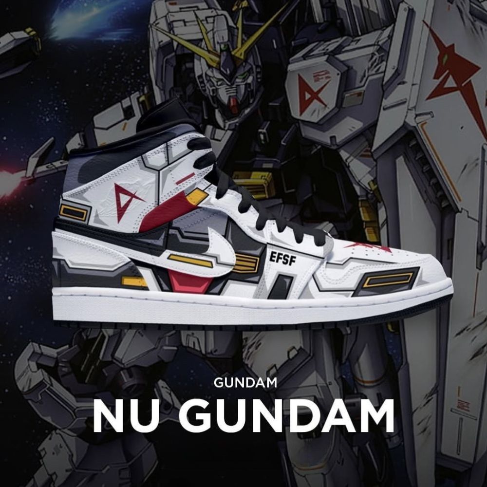 Ideafootwear Nu Gundam Gundam  AJ1 High Sneakers Shoes For Men And Women
