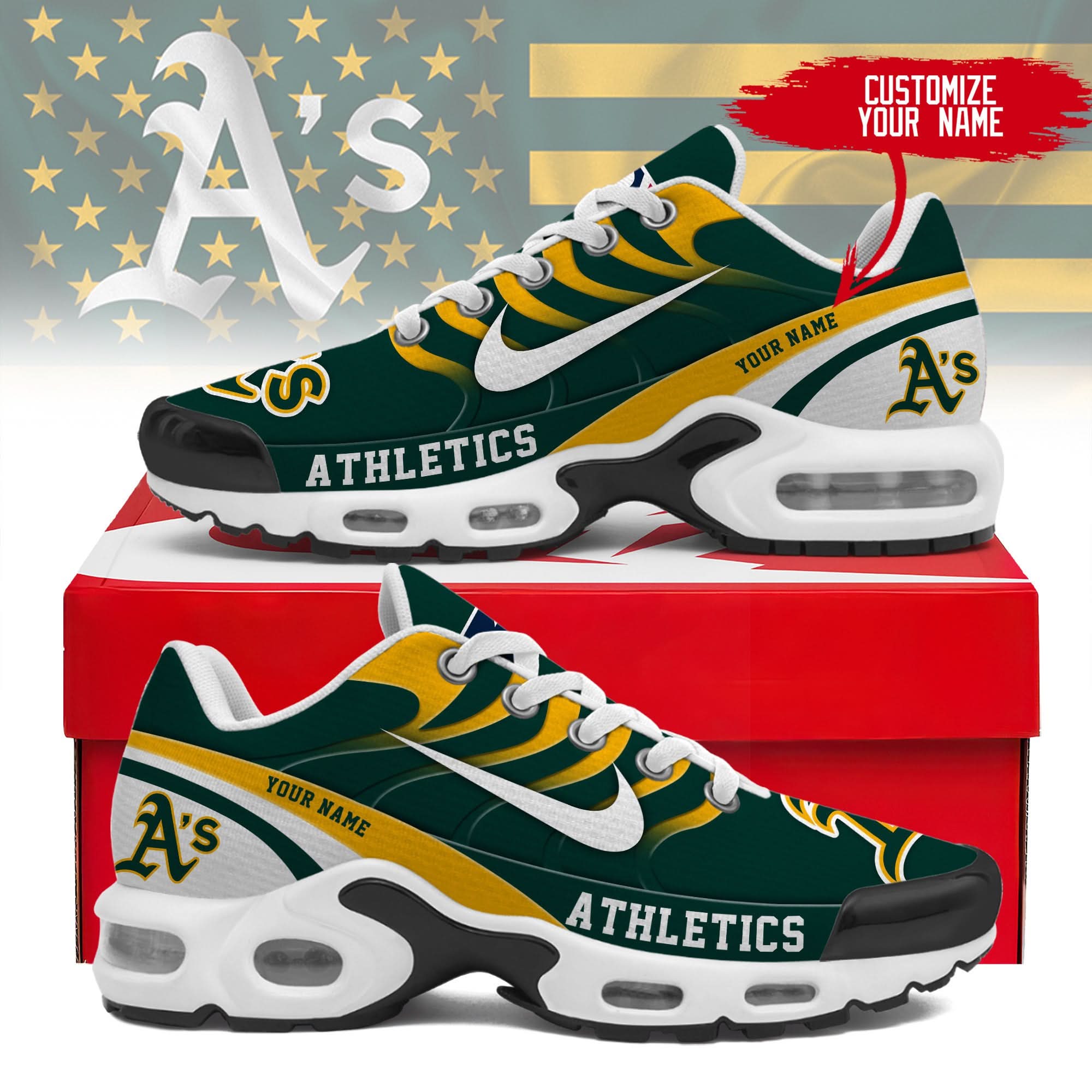 Ideafootwear Oakland Athletics TN Shoes Sneakers For Men And Women