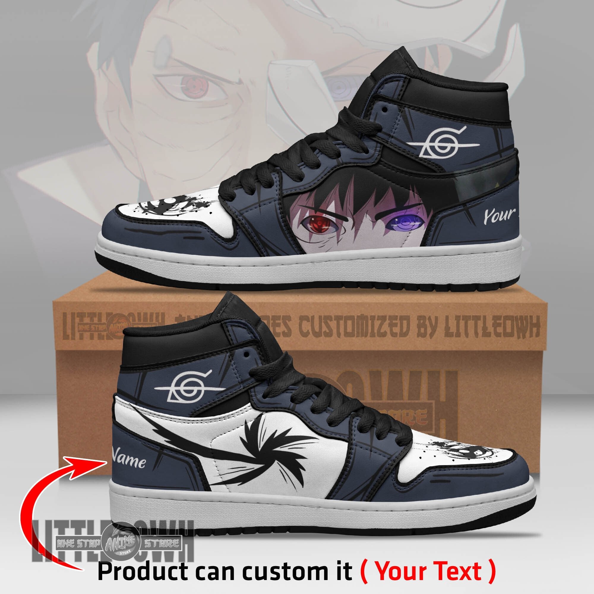Ideafootwear Obito Uchiha AJ1 High Sneakers Shoes For Men And Women