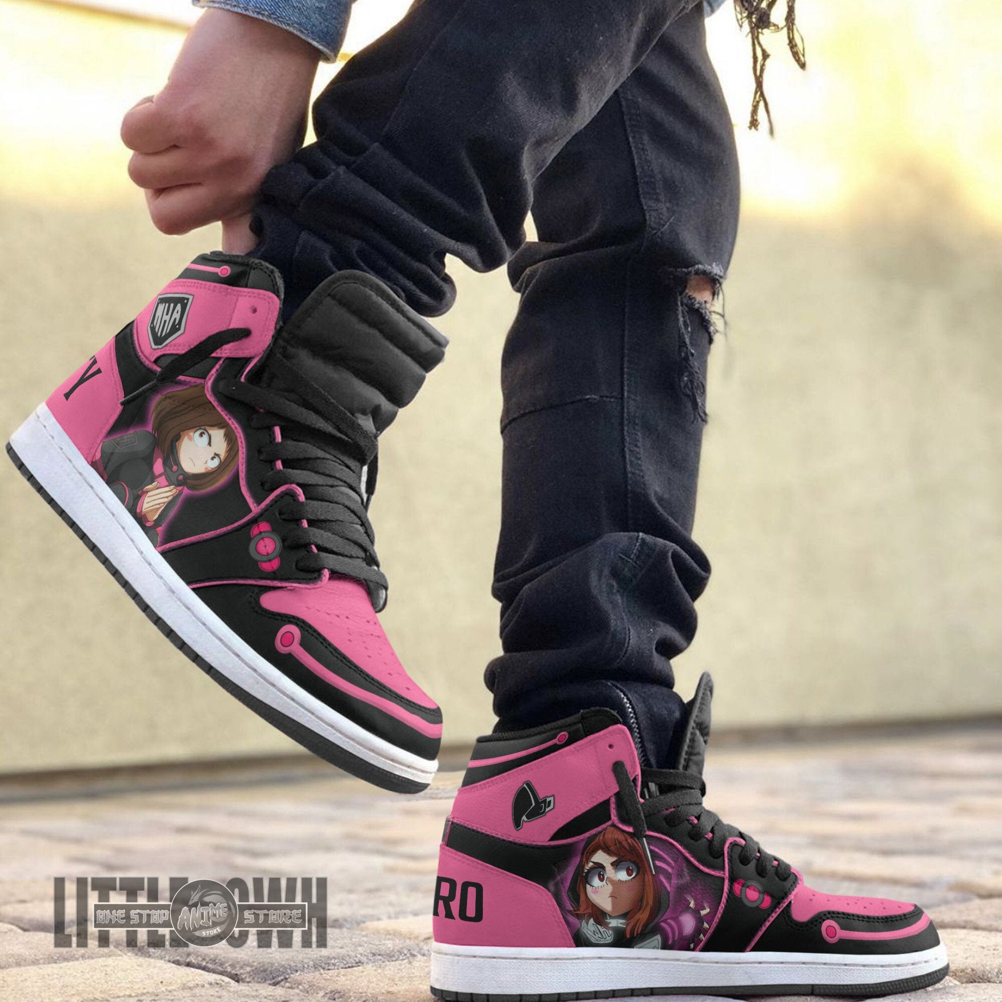 Ideafootwear Ochaco Uraraka  AJ1 High Sneakers Shoes For Men And Women