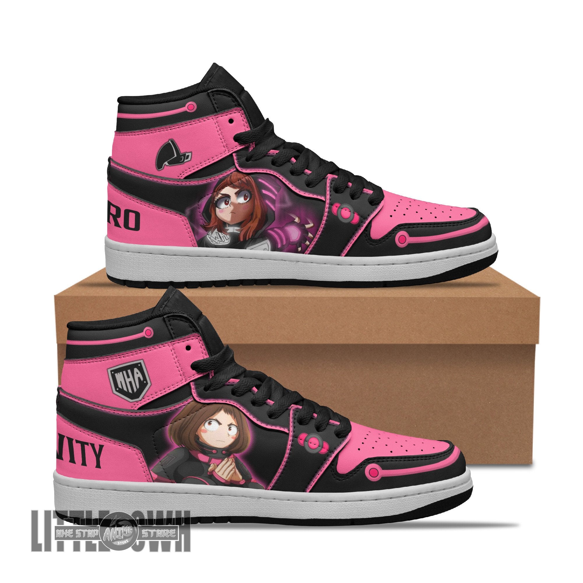 Ideafootwear Ochaco Uraraka  AJ1 High Sneakers Shoes For Men And Women