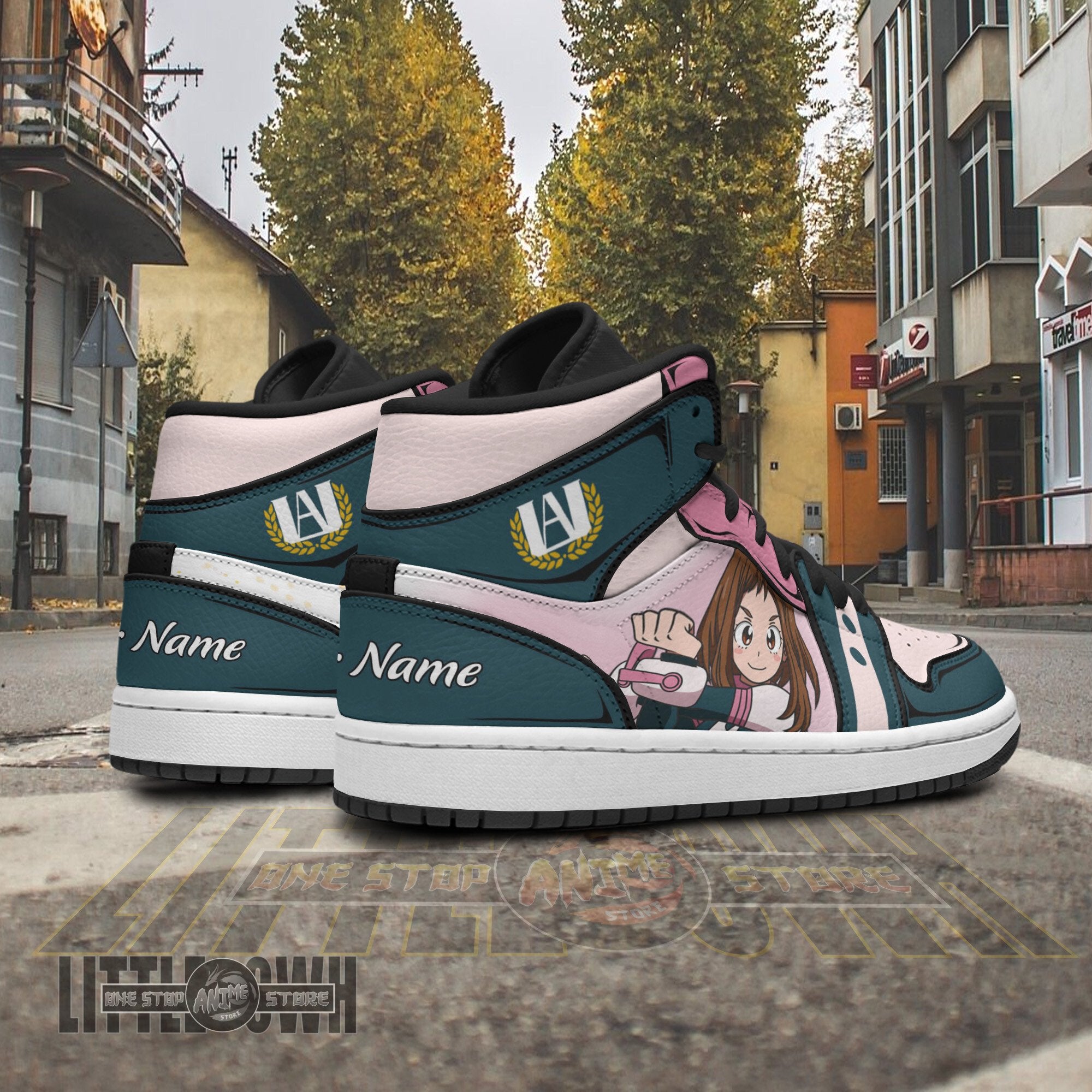 Ideafootwear Ochaco Uraraka AJ1 High Sneakers Shoes For Men And Women