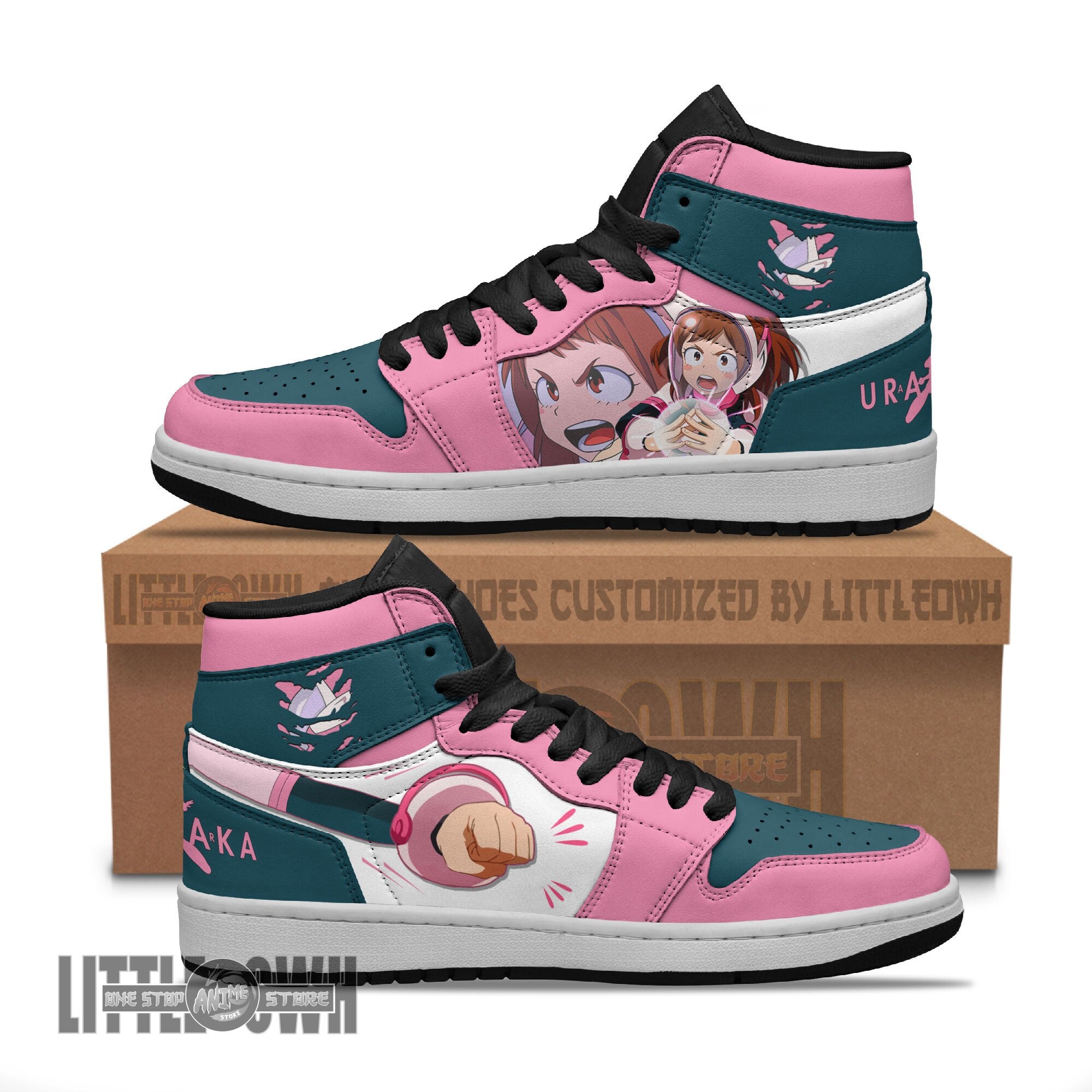 Ideafootwear Ochako Uraraka AJ1 High Sneakers Shoes For Men And Women