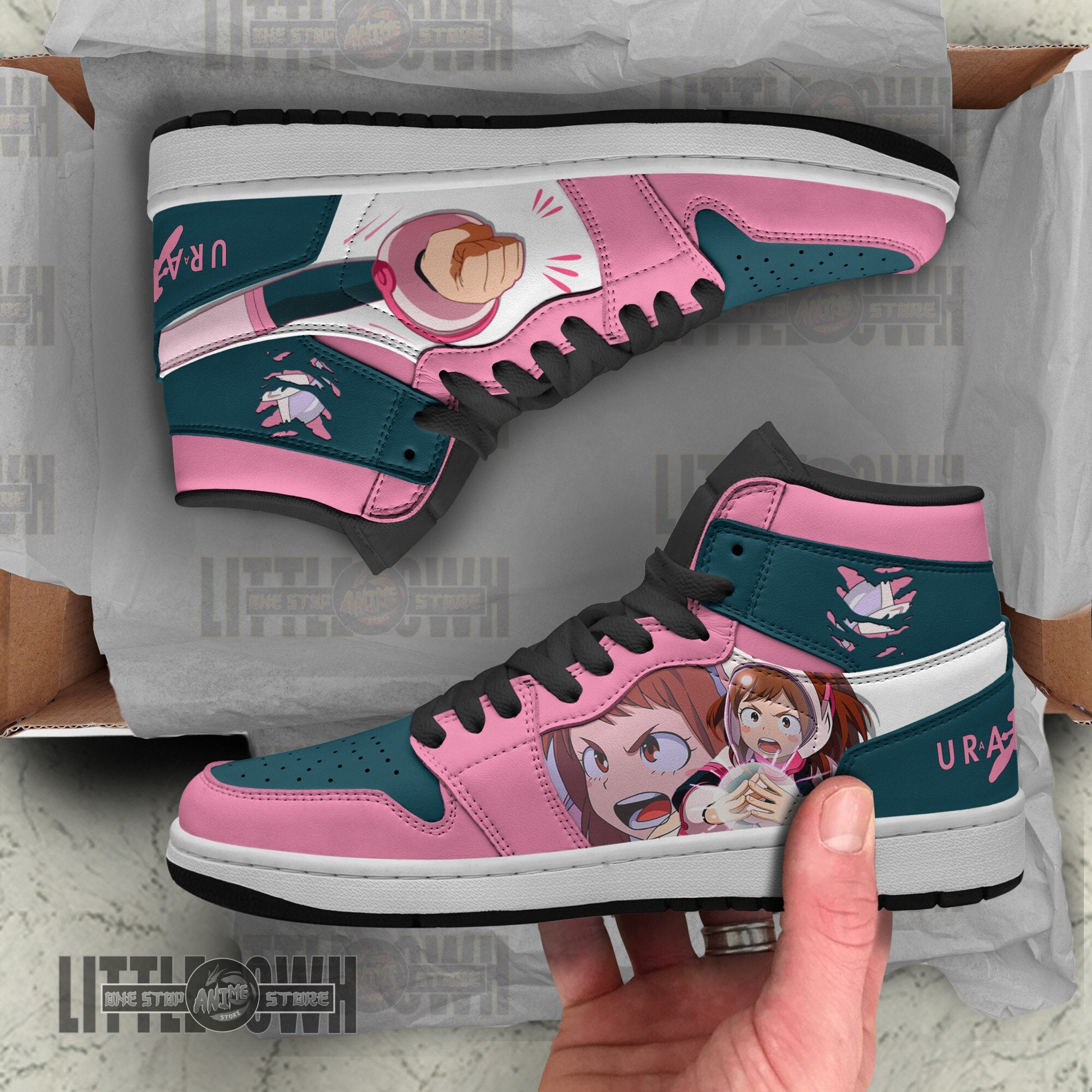 Ideafootwear Ochako Uraraka AJ1 High Sneakers Shoes For Men And Women