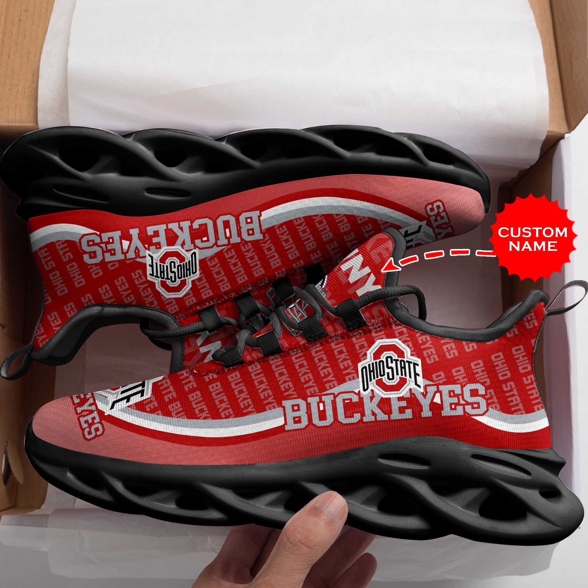 Ideafootwear Ohio State Buckeyes Max Soul Shoes Sneakers For Men And Women