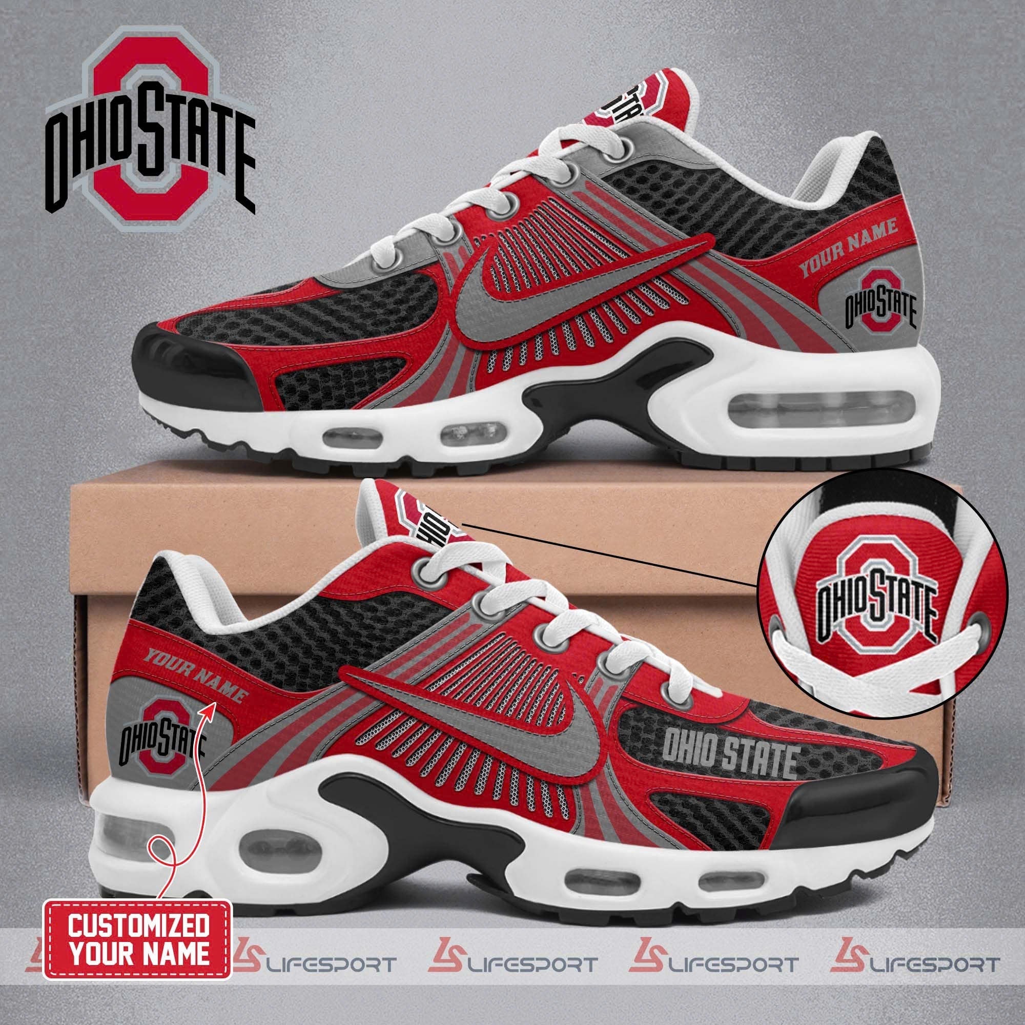 Ideafootwear Ohio State Buckeyes TN Shoes Sneakers For Men And Women