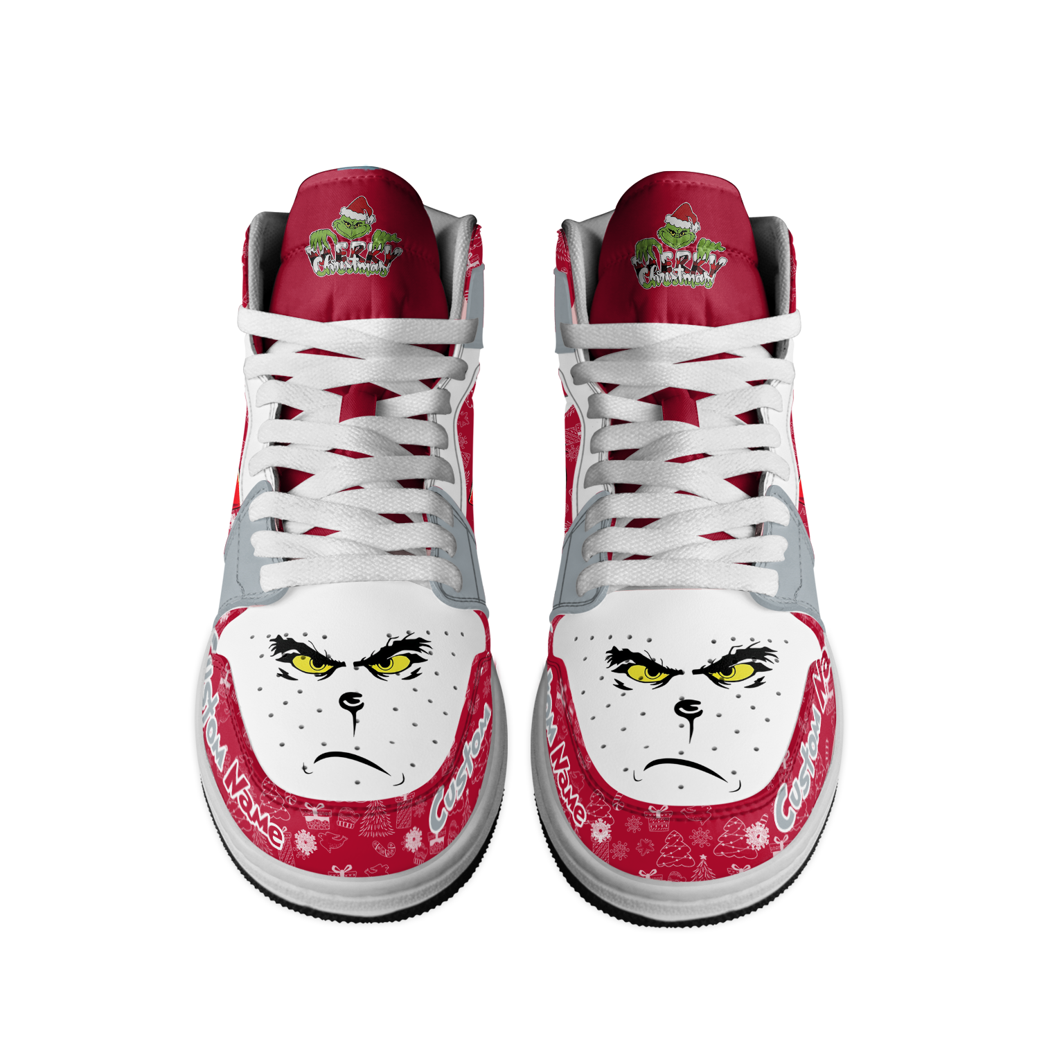 Ideafootwear Ohio State Buckeyes x The Grinch x Christmas  AJ1 High Sneakers Shoes For Men And Women