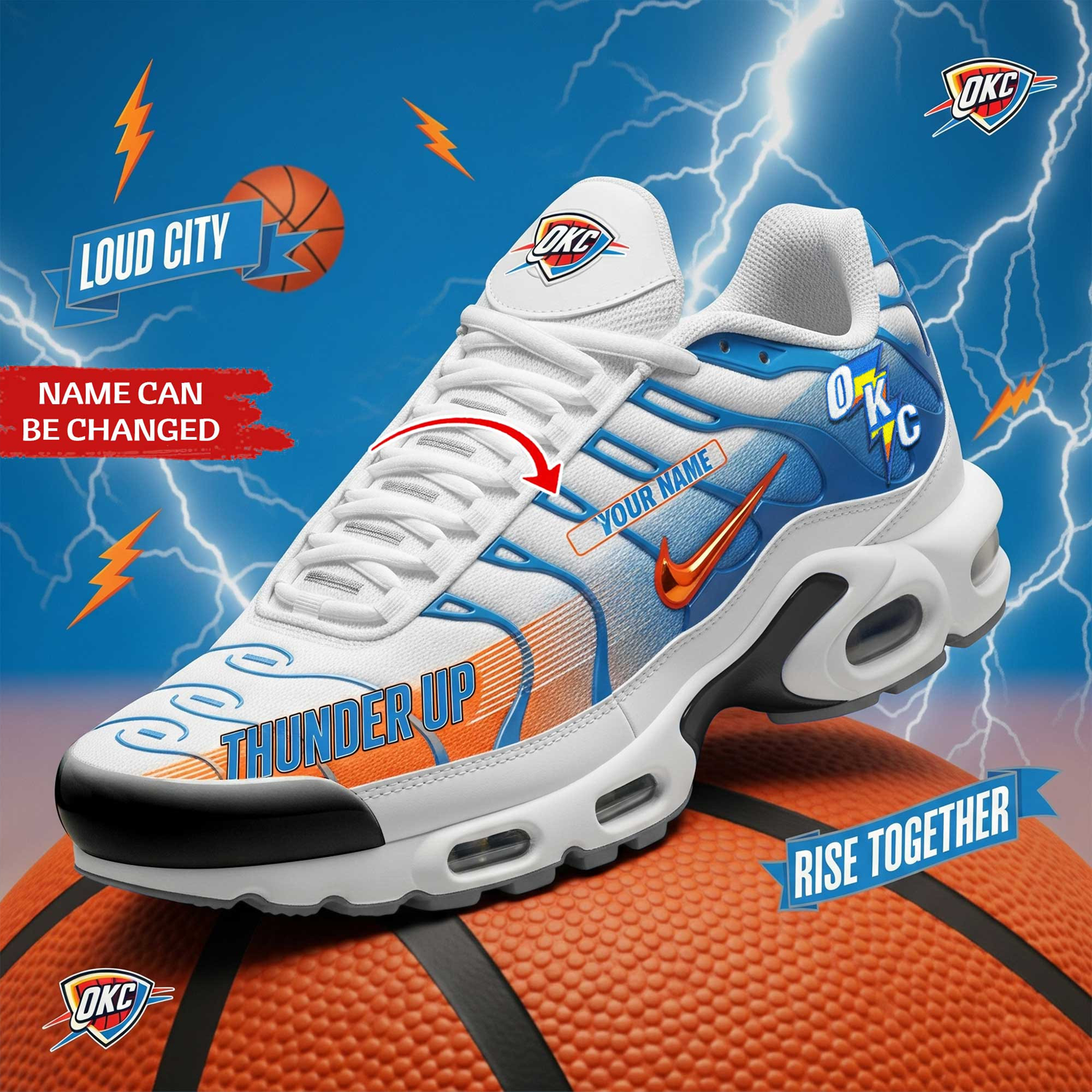 Ideafootwear Oklahoma City Thunder TN Shoes Sneakers For Men And Women