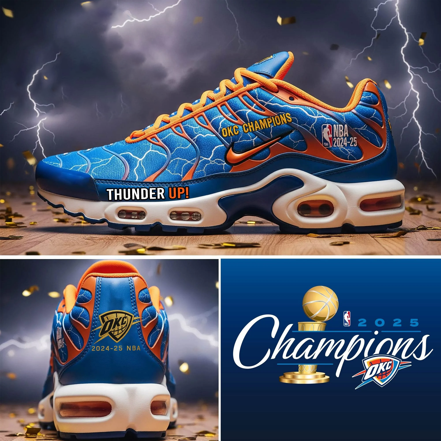 Ideafootwear Oklahoma City Thunder TN Shoes Sneakers For Men And Women