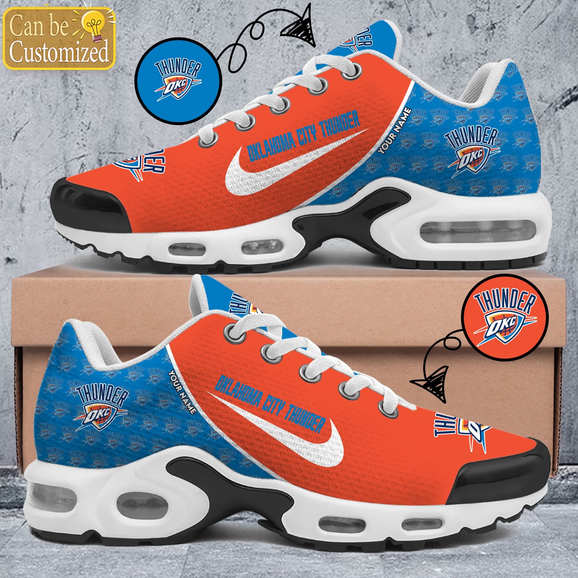 Ideafootwear Oklahoma City Thunder TN Shoes Sneakers For Men And Women
