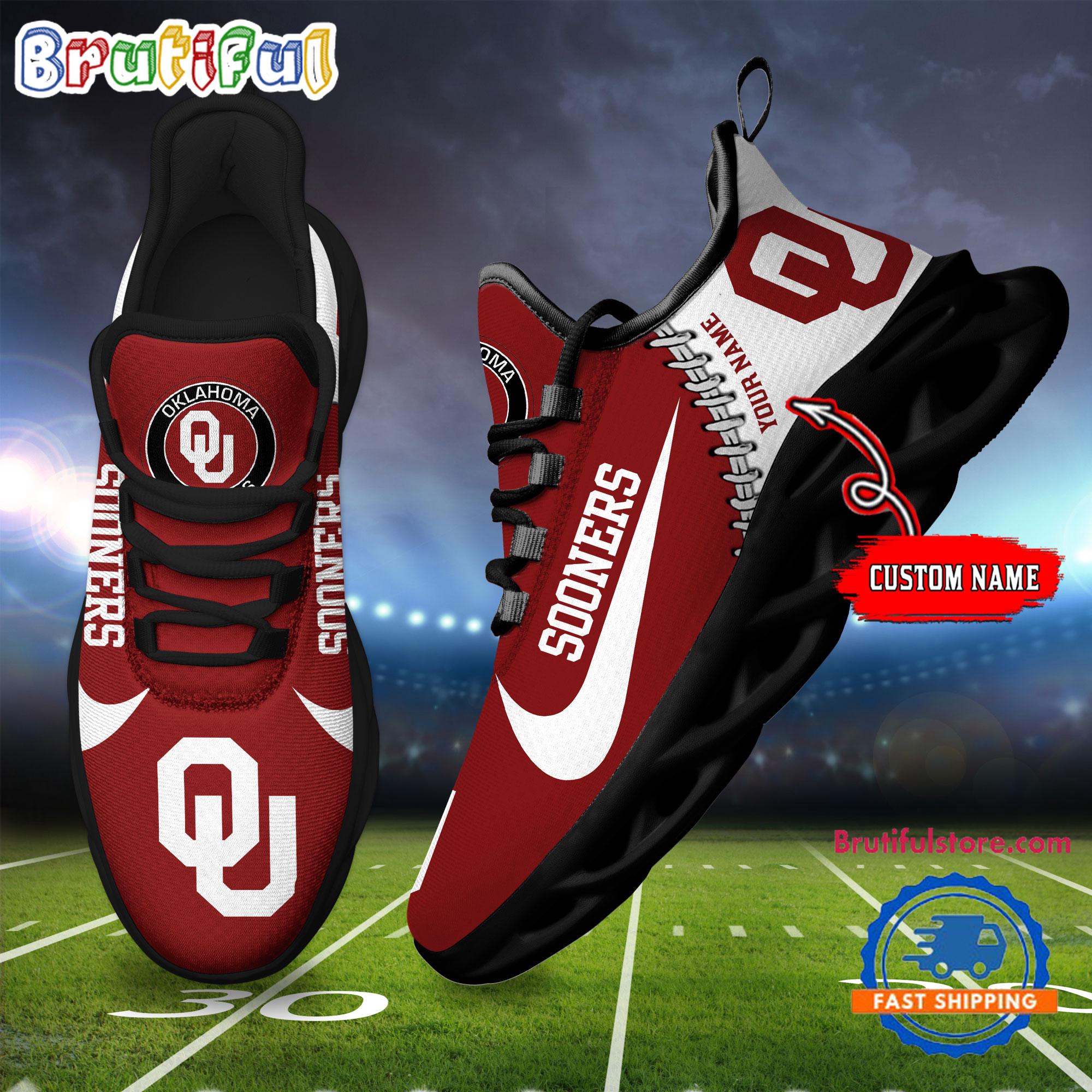 Ideafootwear Oklahoma Sooners Max Soul Shoes Sneakers For Men And Women