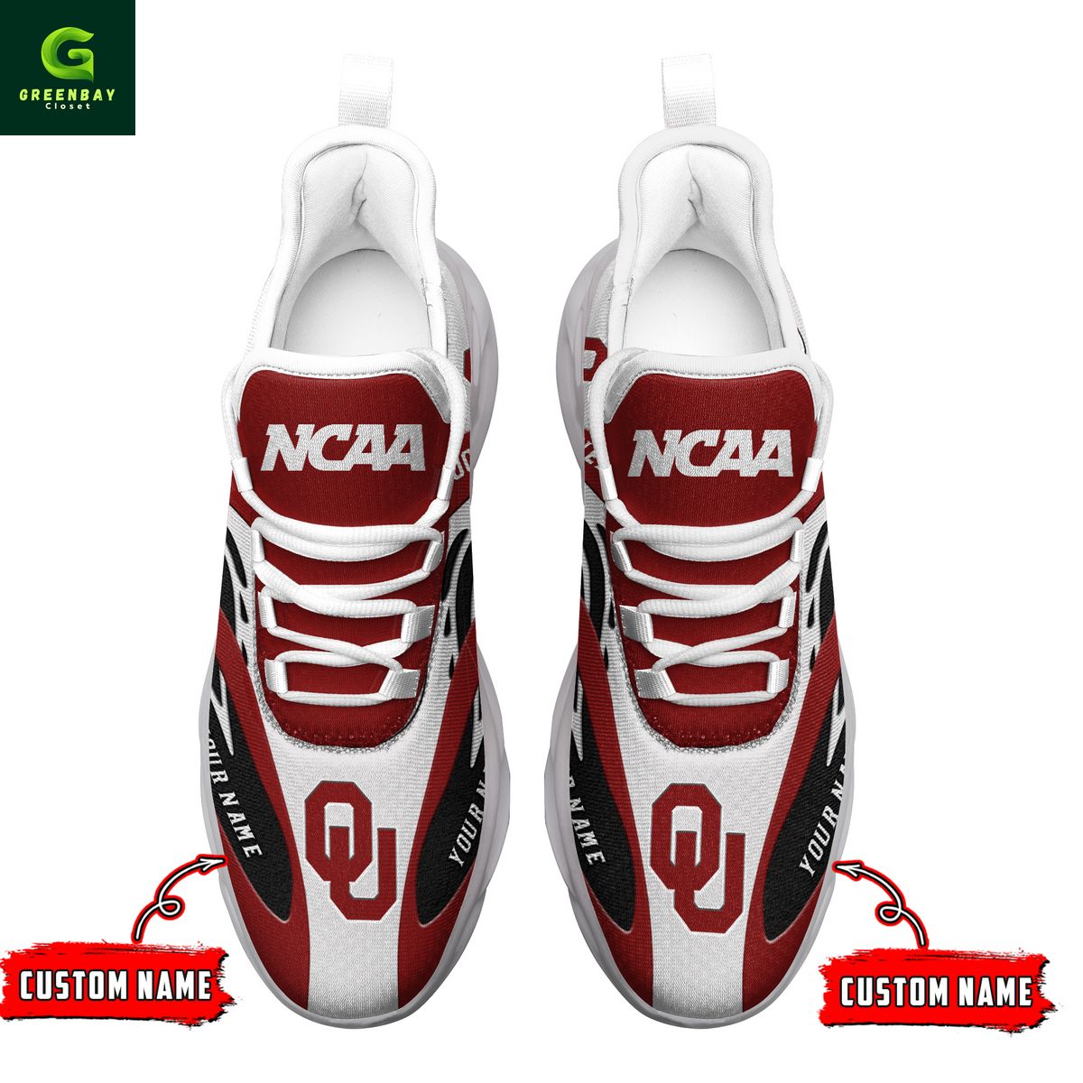 Ideafootwear Oklahoma Sooners Max Soul Shoes Sneakers For Men And Women
