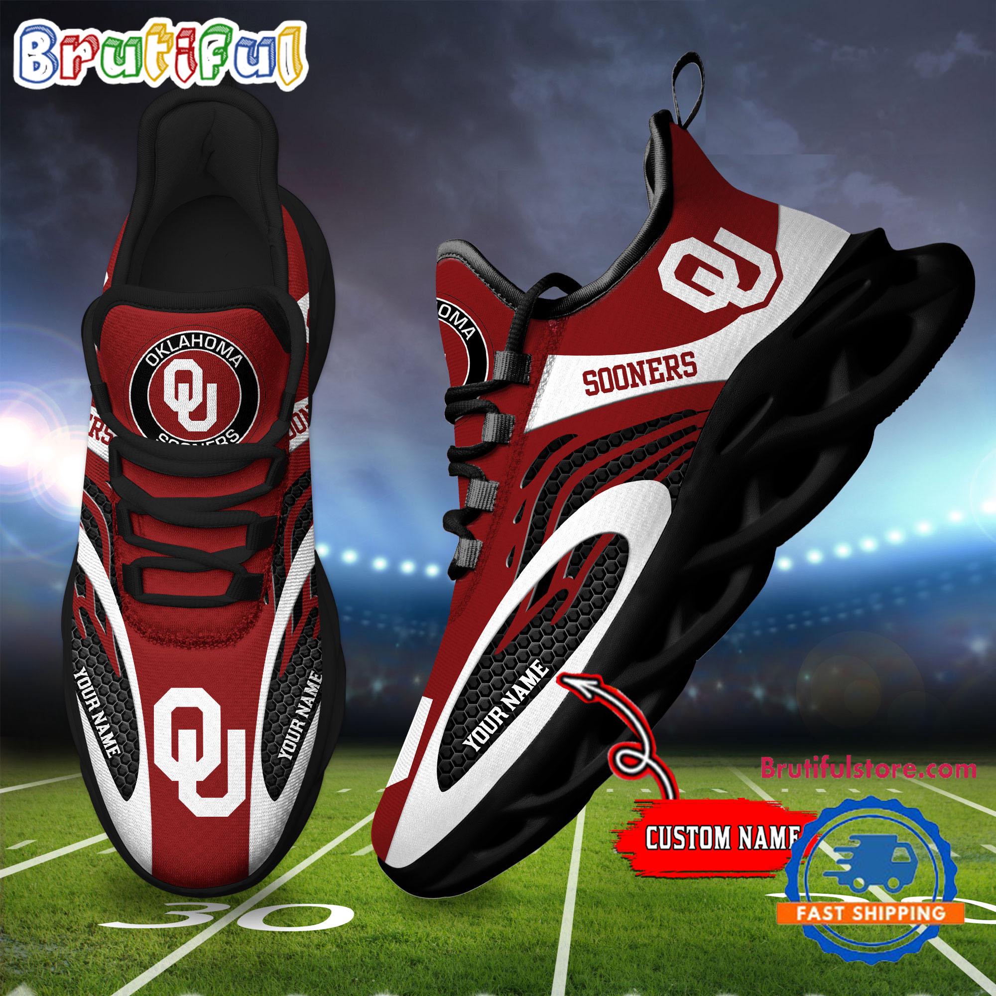 Ideafootwear Oklahoma Sooners Max Soul Shoes Sneakers For Men And Women