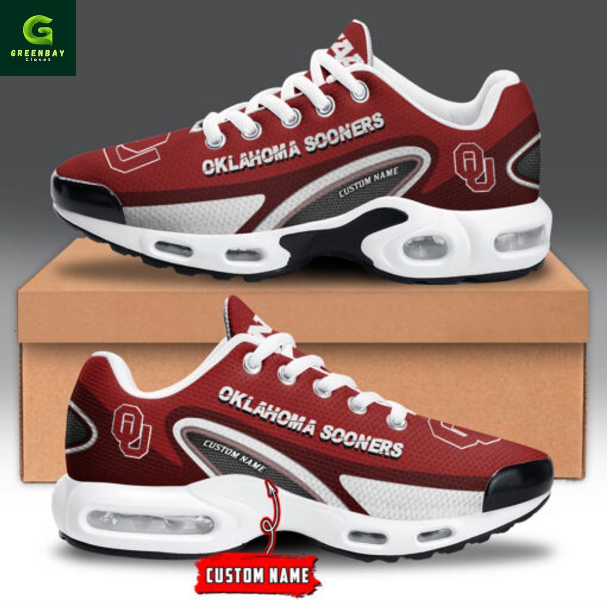 Ideafootwear Oklahoma Sooners TN Shoes Sneakers For Men And Women