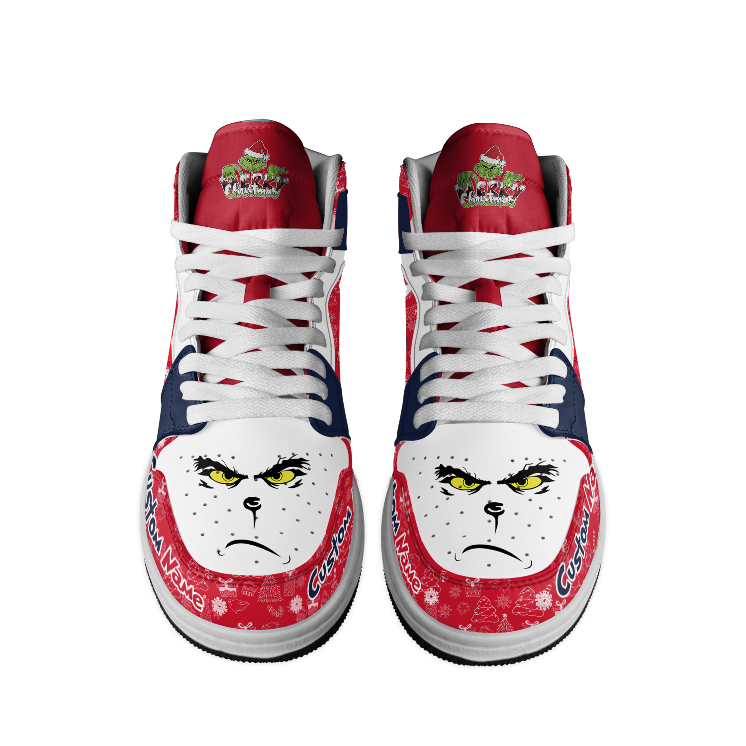 Ideafootwear Ole Miss Rebels x The Grinch x Christmas AJ1 High Sneakers Shoes For Men And Women