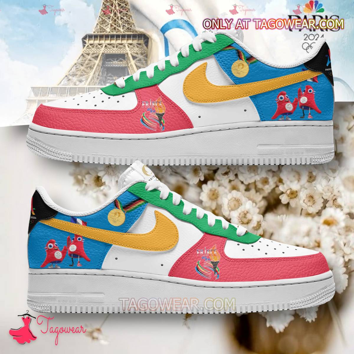 Ideafootwear Olympic Paris 2024 Mascot Air Low-Top Sneakers Shoes For Men And Women 1