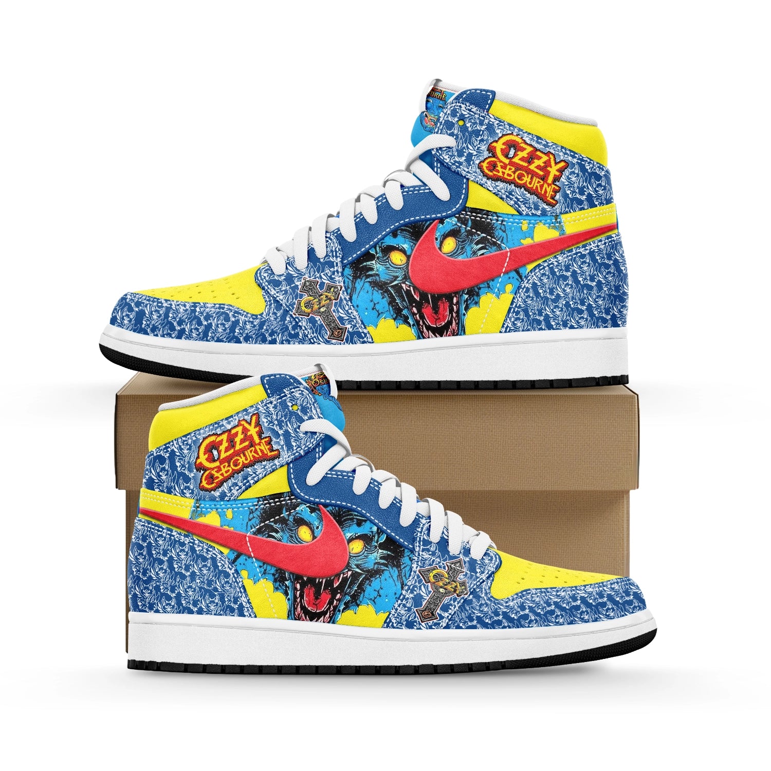 Ideafootwear Ozzy Osbourne AJ1 High Sneakers Shoes For Men And Women
