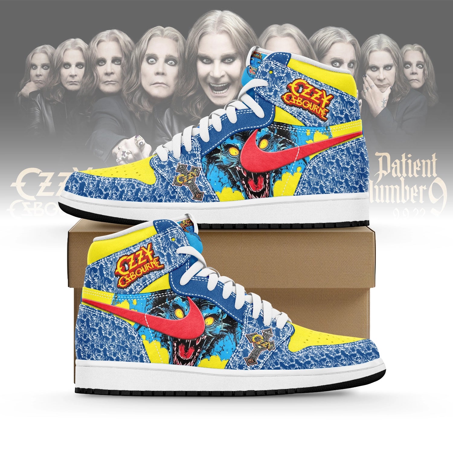 Ideafootwear Ozzy Osbourne AJ1 High Sneakers Shoes For Men And Women