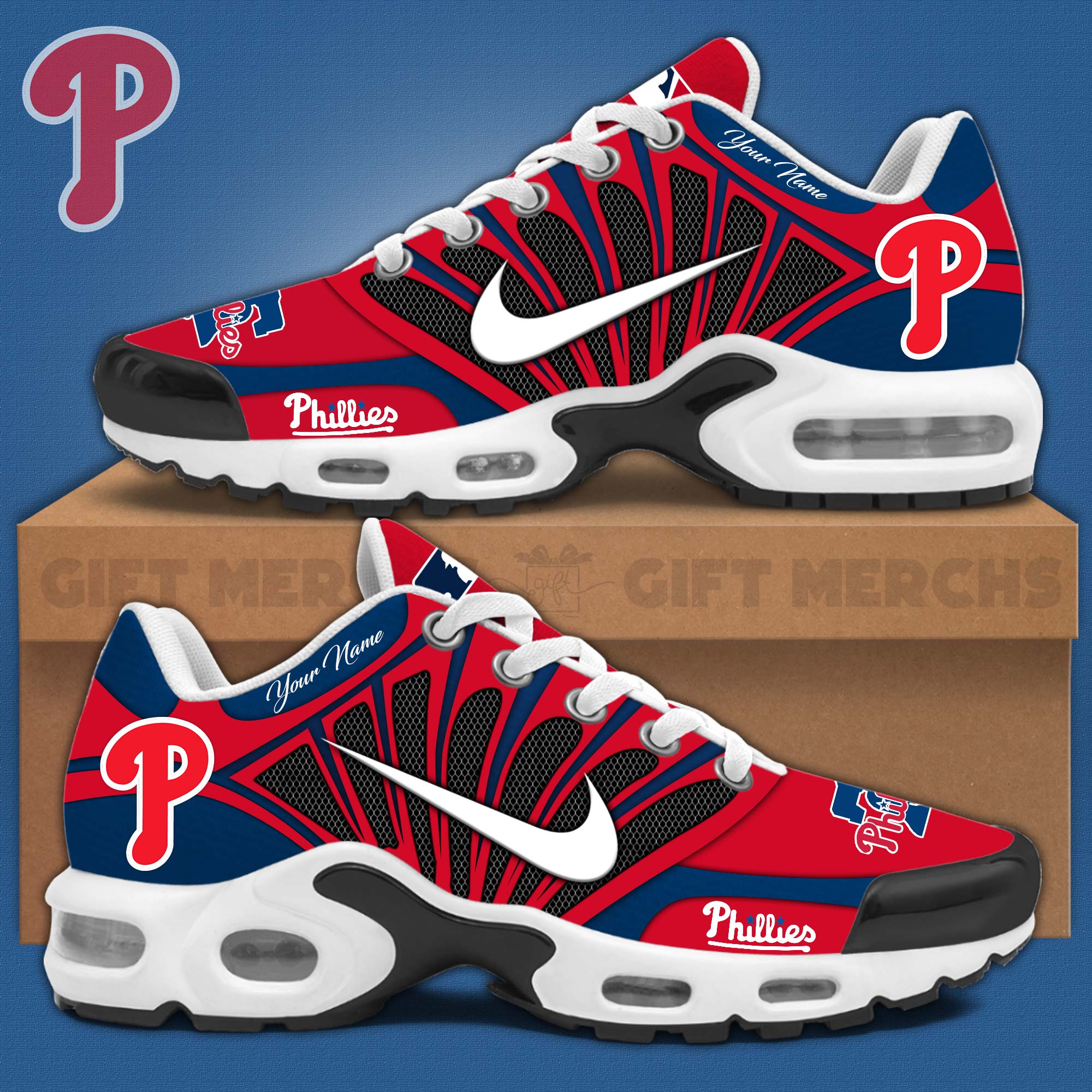 Ideafootwear Philadelphia Phillies TN Shoes Sneakers For Men And Women