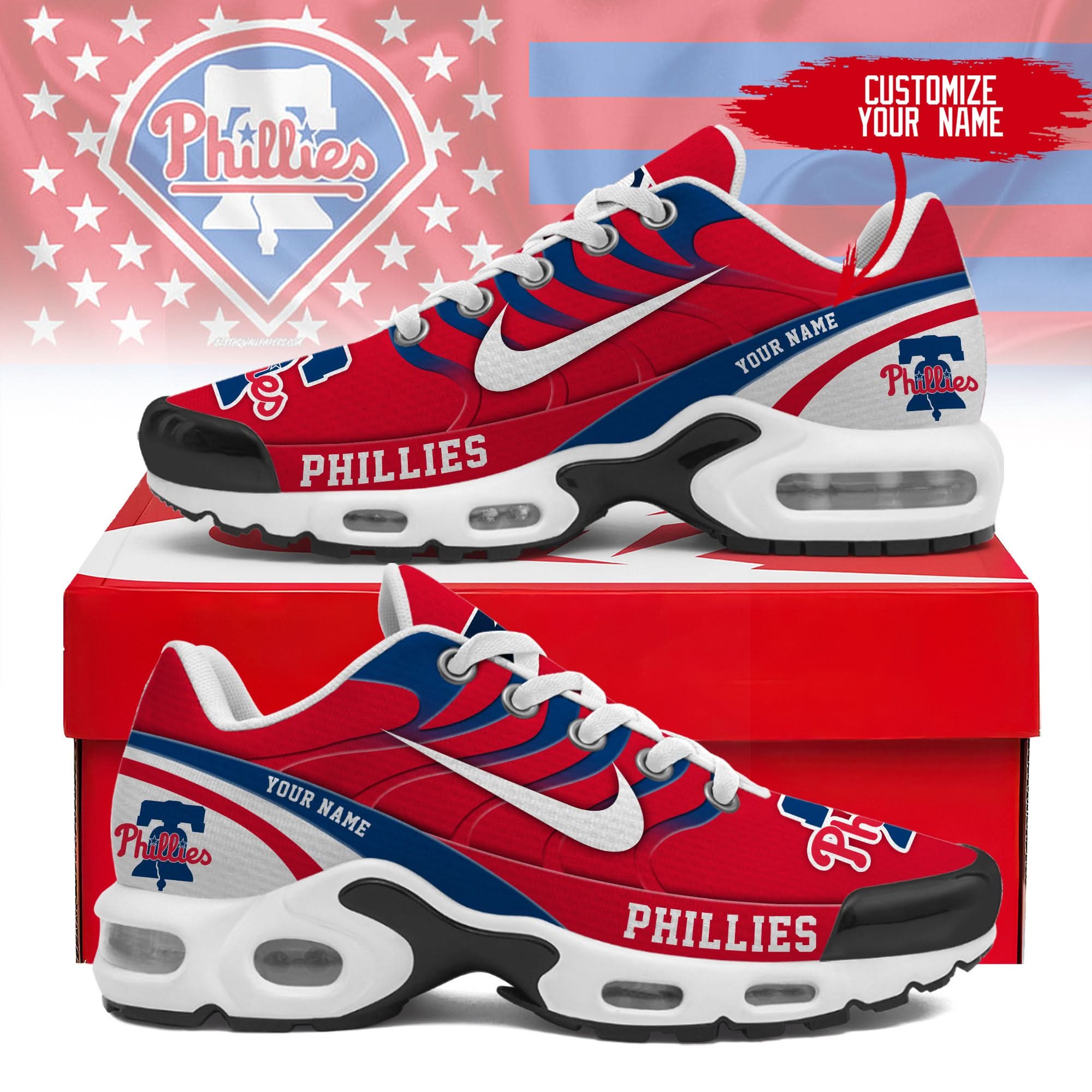 Ideafootwear Philadelphia Phillies TN Shoes Sneakers For Men And Women