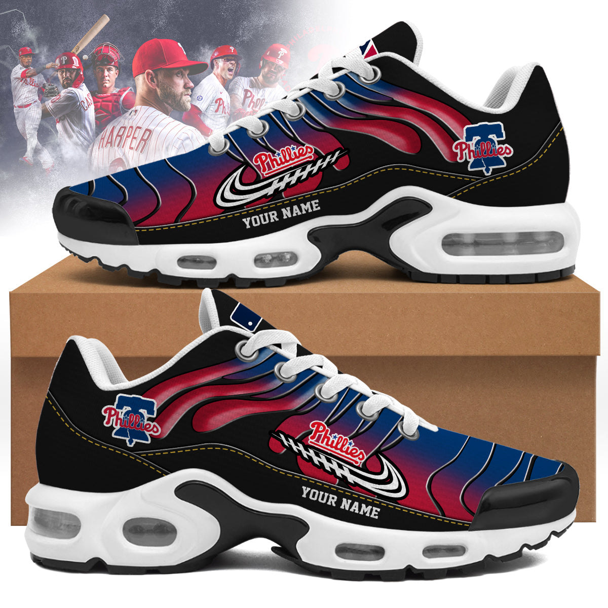 Ideafootwear Philadelphia Phillies TN Shoes Sneakers For Men And Women
