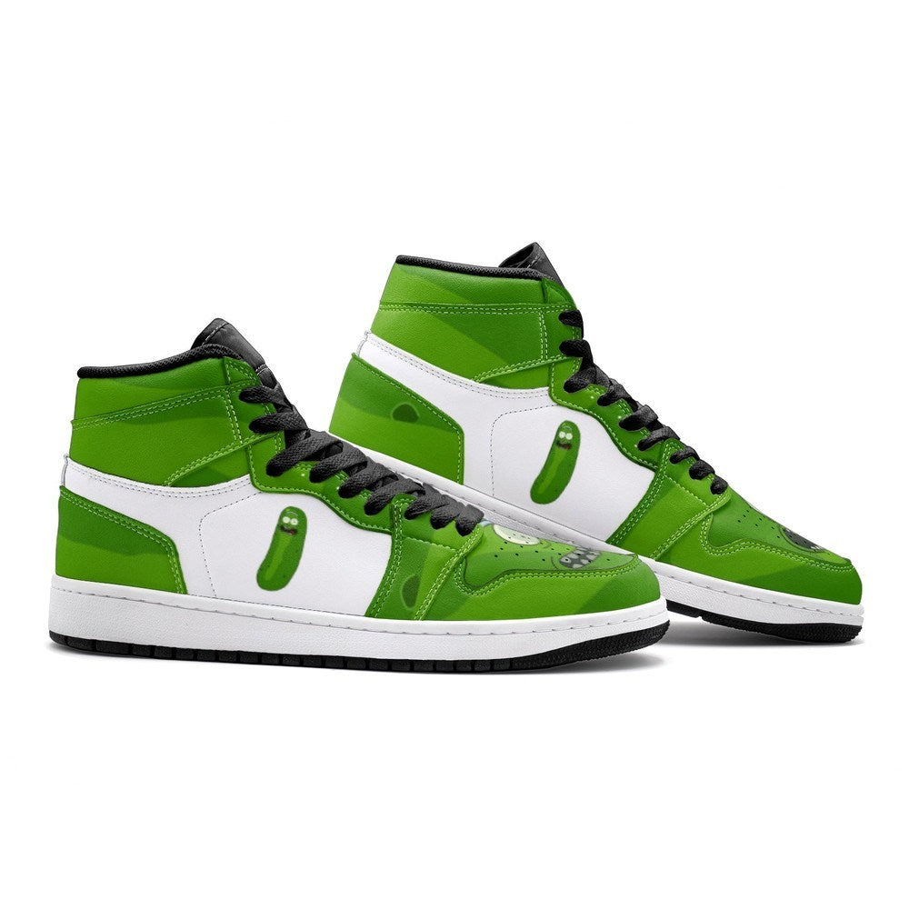 Ideafootwear Pickle Rick Face Rick And Morty AJ1 High Sneakers Shoes For Men And Women