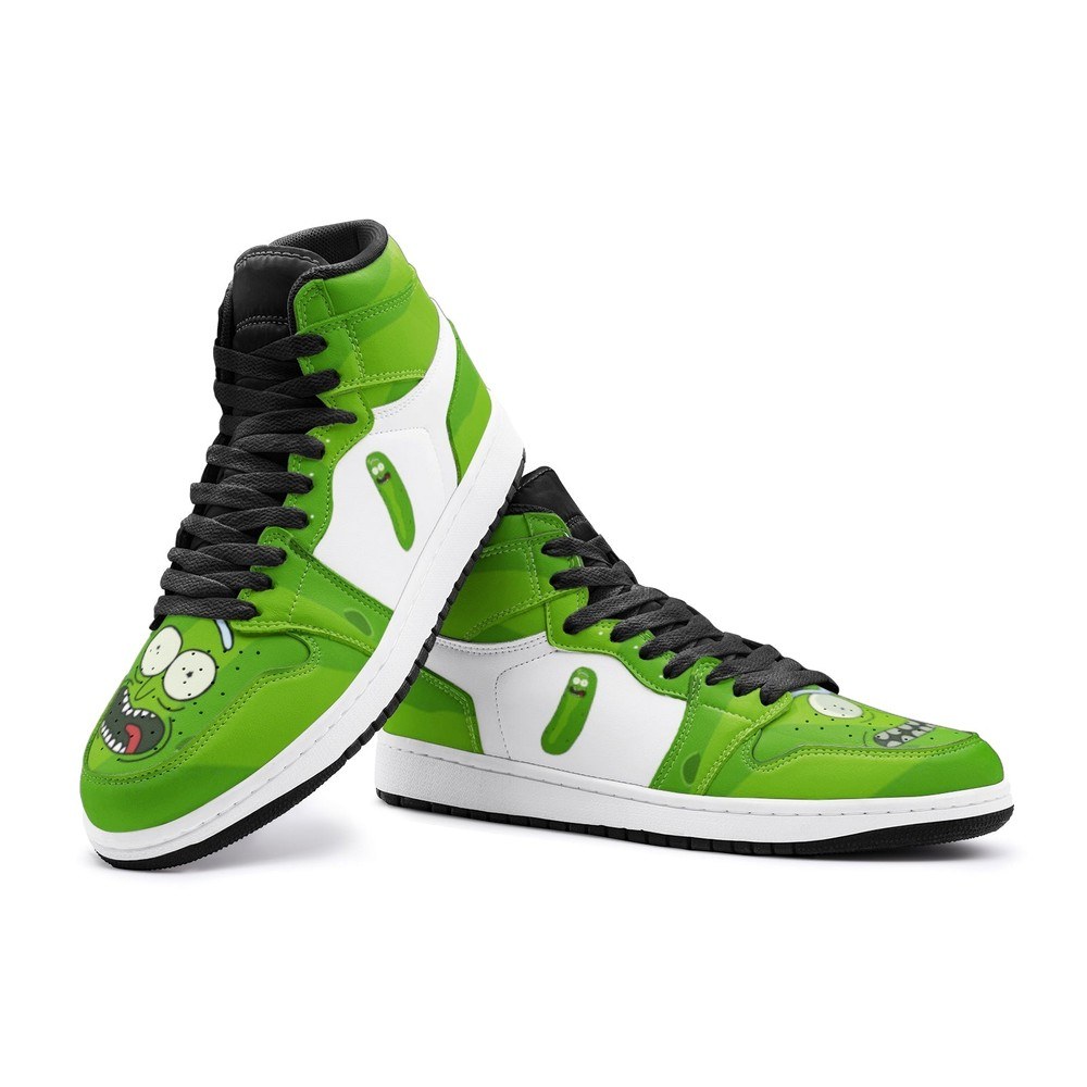 Ideafootwear Pickle Rick Face Rick And Morty AJ1 High Sneakers Shoes For Men And Women