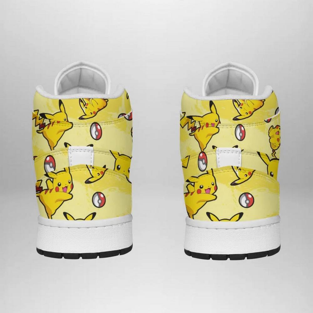 Ideafootwear Pikachu Pattern Pokemon AJ1 High Sneakers Shoes For Men And Women